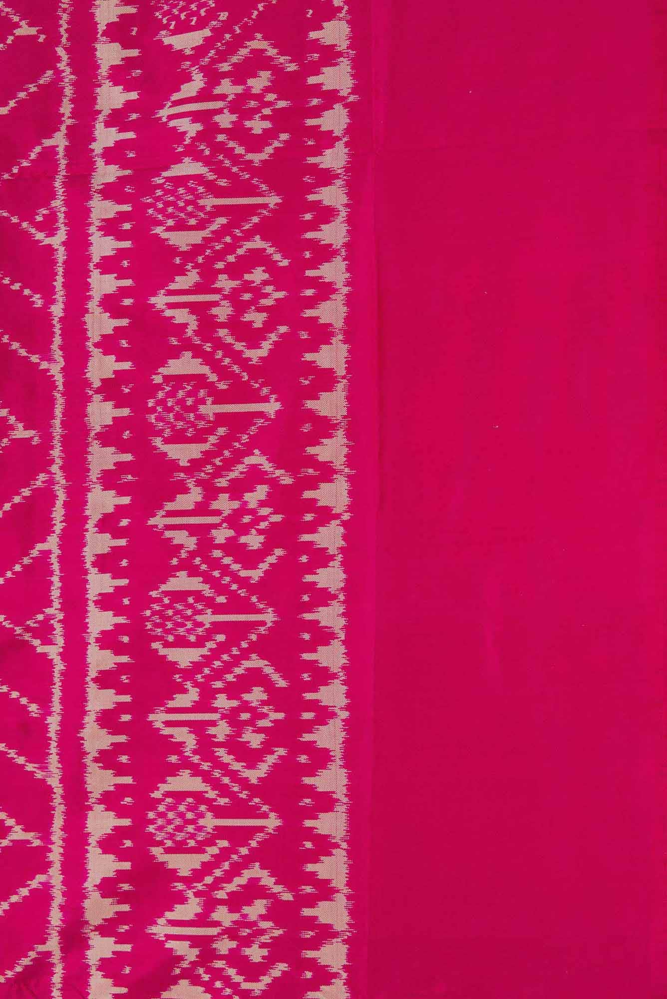 Dark Pink Dual Tone Double Ikat Saree