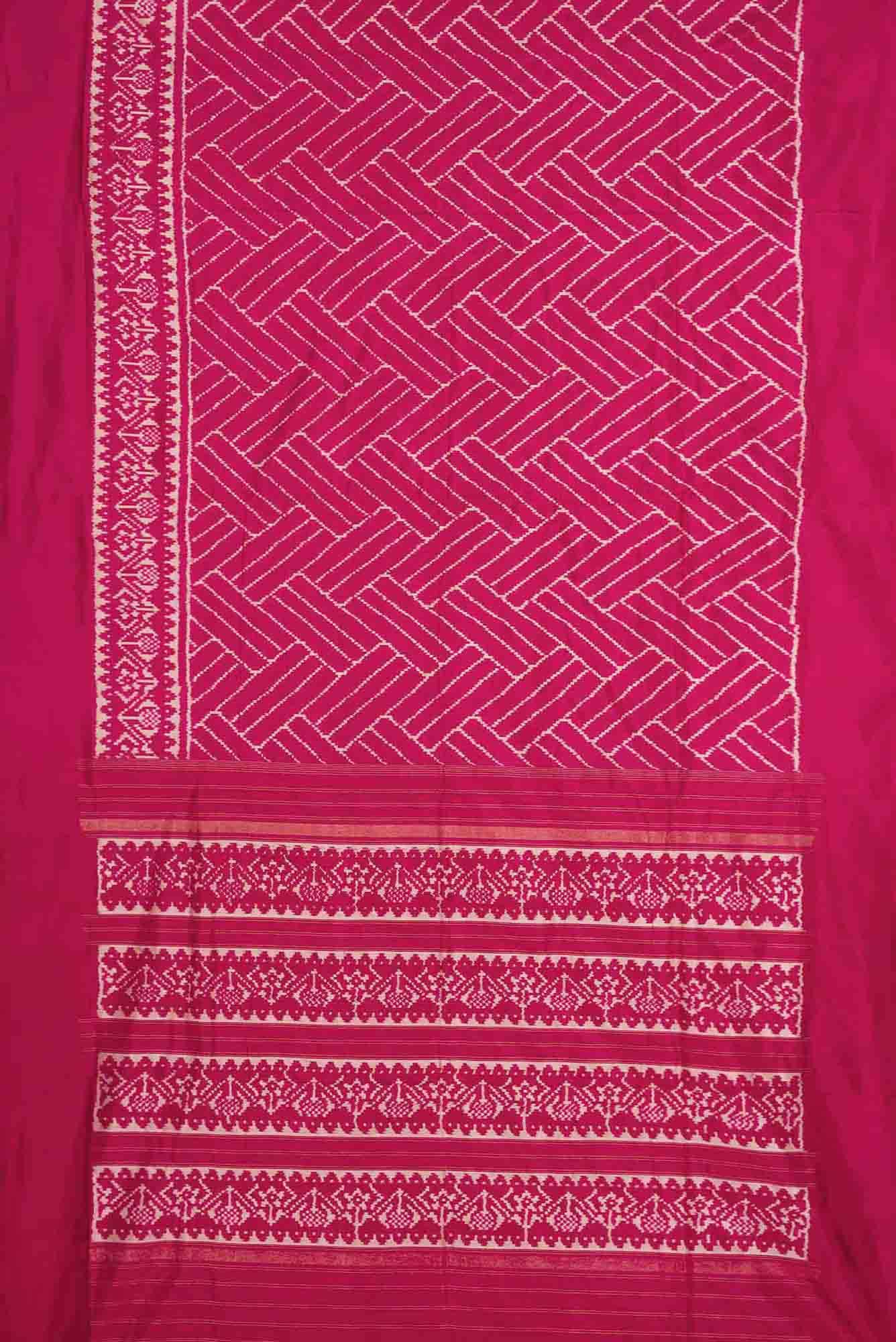 Dark Pink Dual Tone Double Ikat Saree