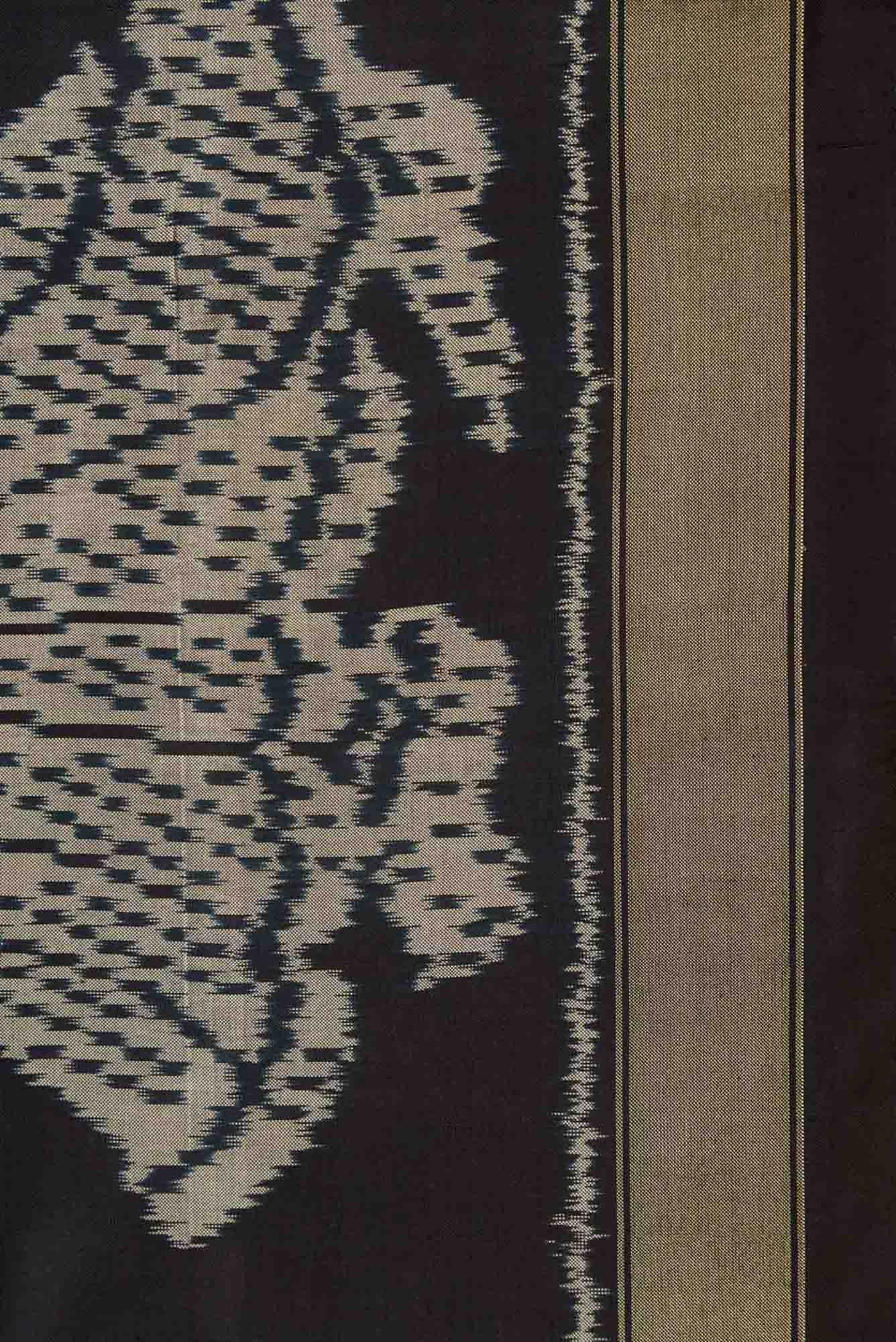 Black Dual Tone Double Ikat Saree
