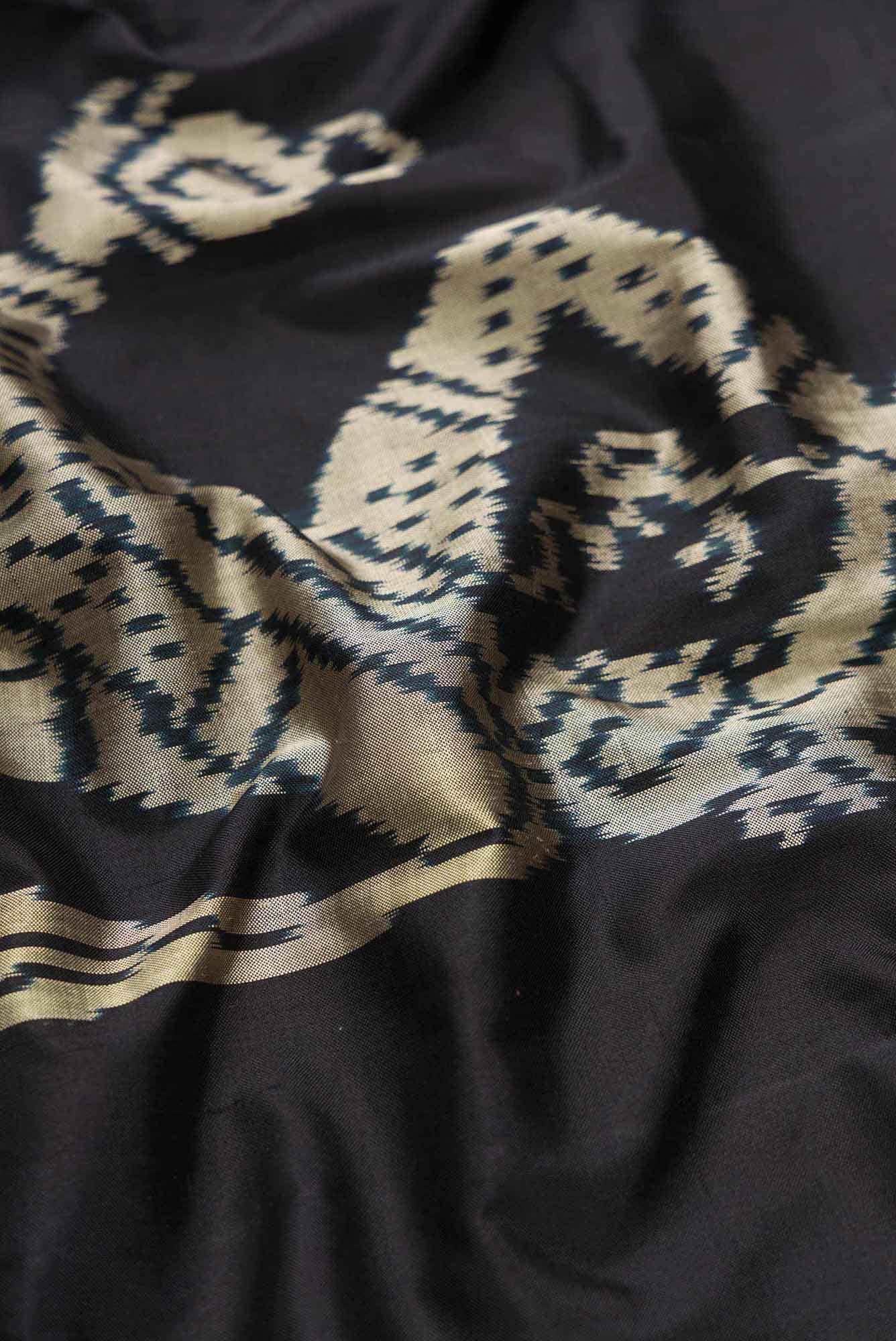 Black Dual Tone Double Ikat Saree
