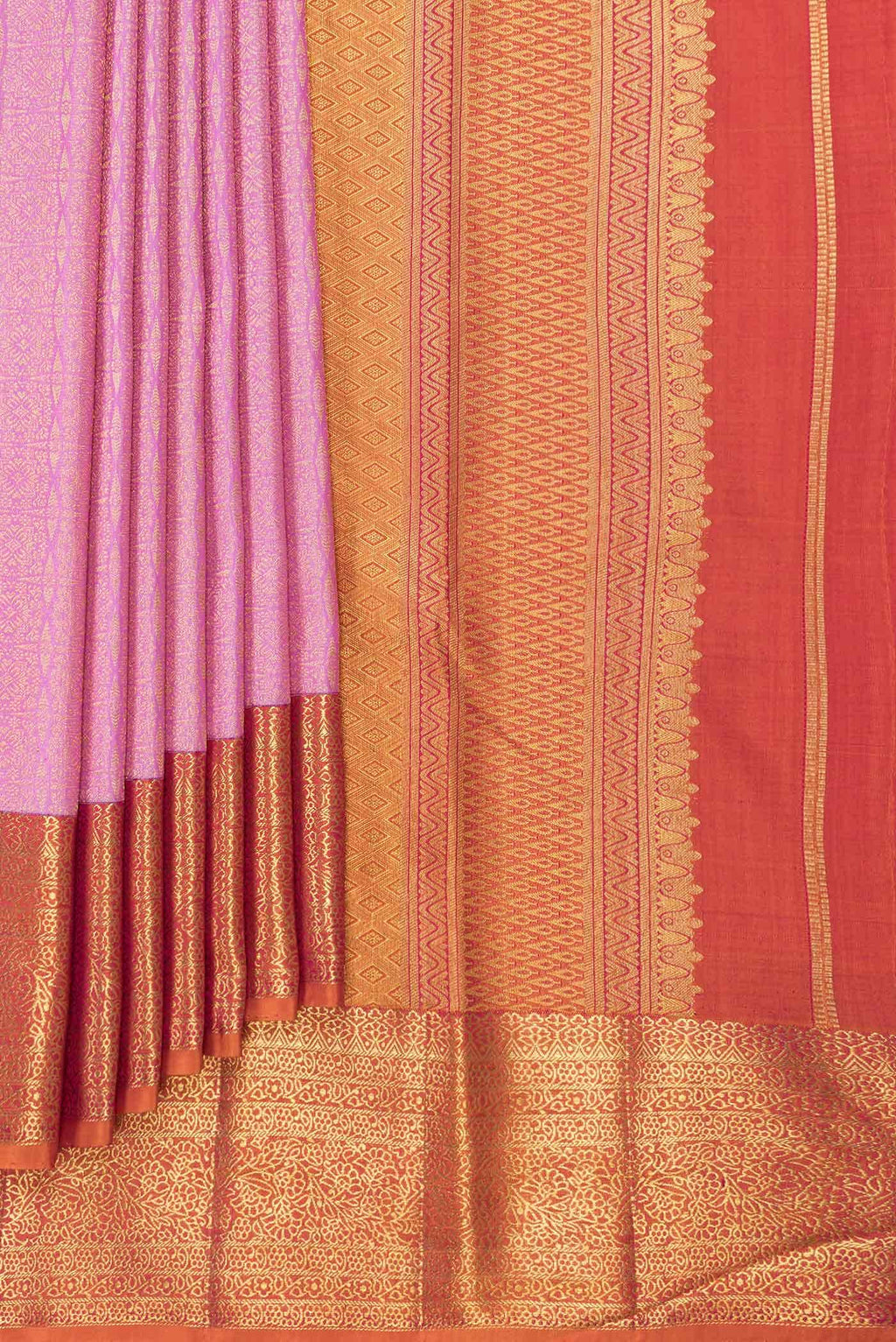 Pink Dual Tone Kanchipuram Silk Saree