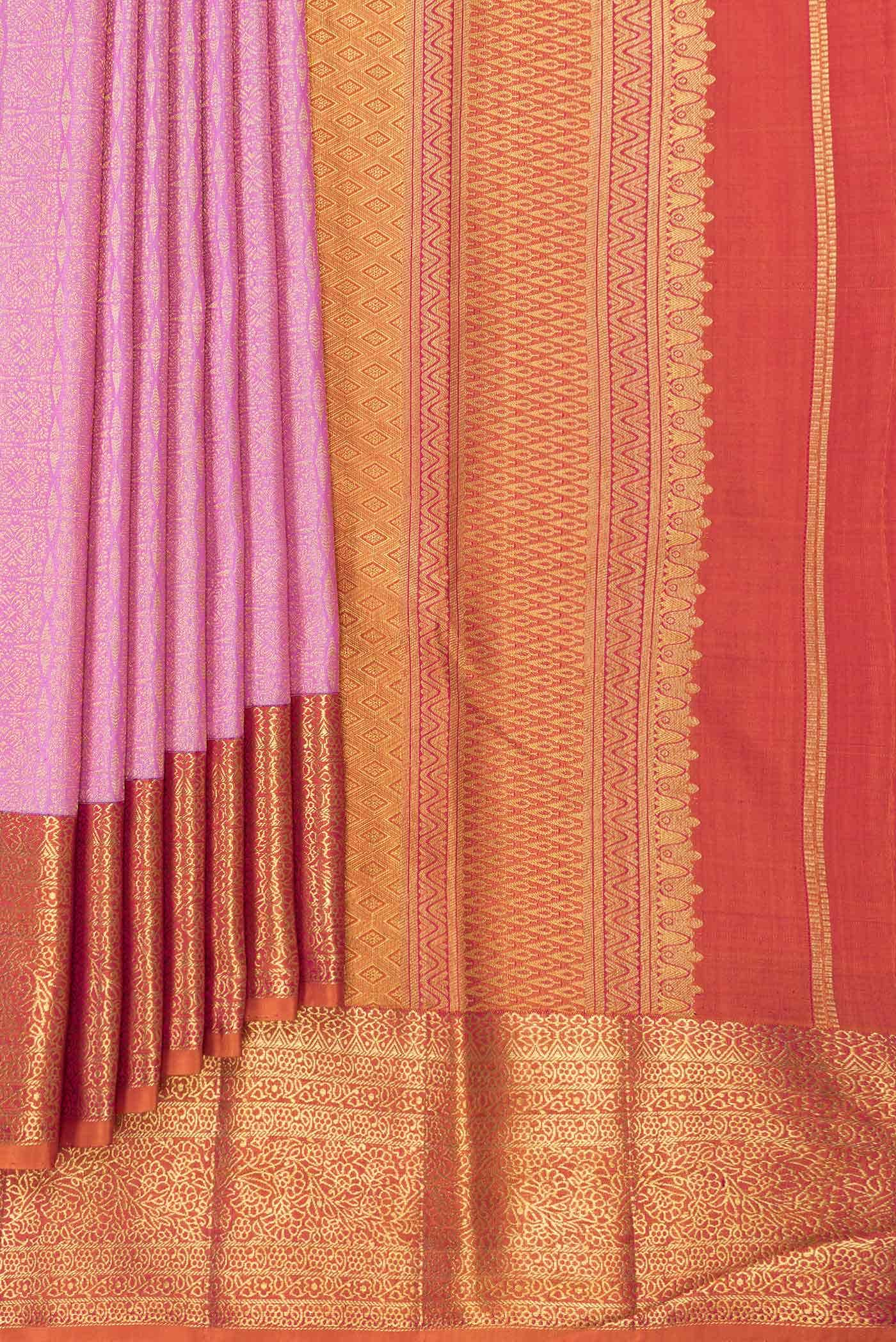 Pink Dual Tone Kanchipuram Silk Saree