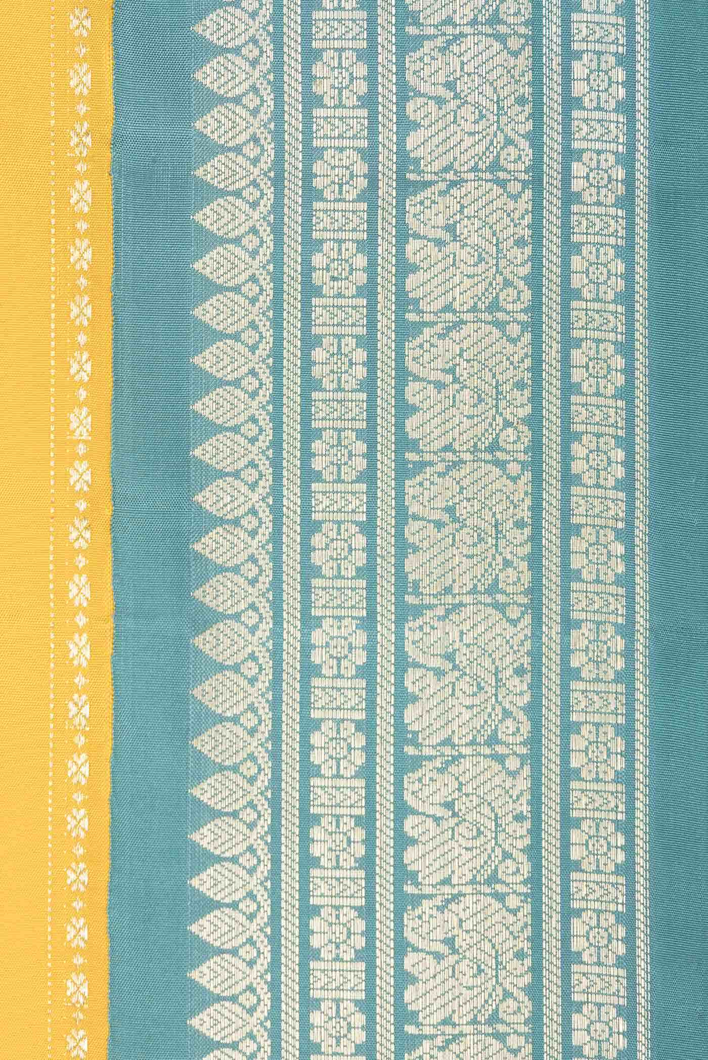 Yellow Dual Tone Kanchipuram Silk Saree