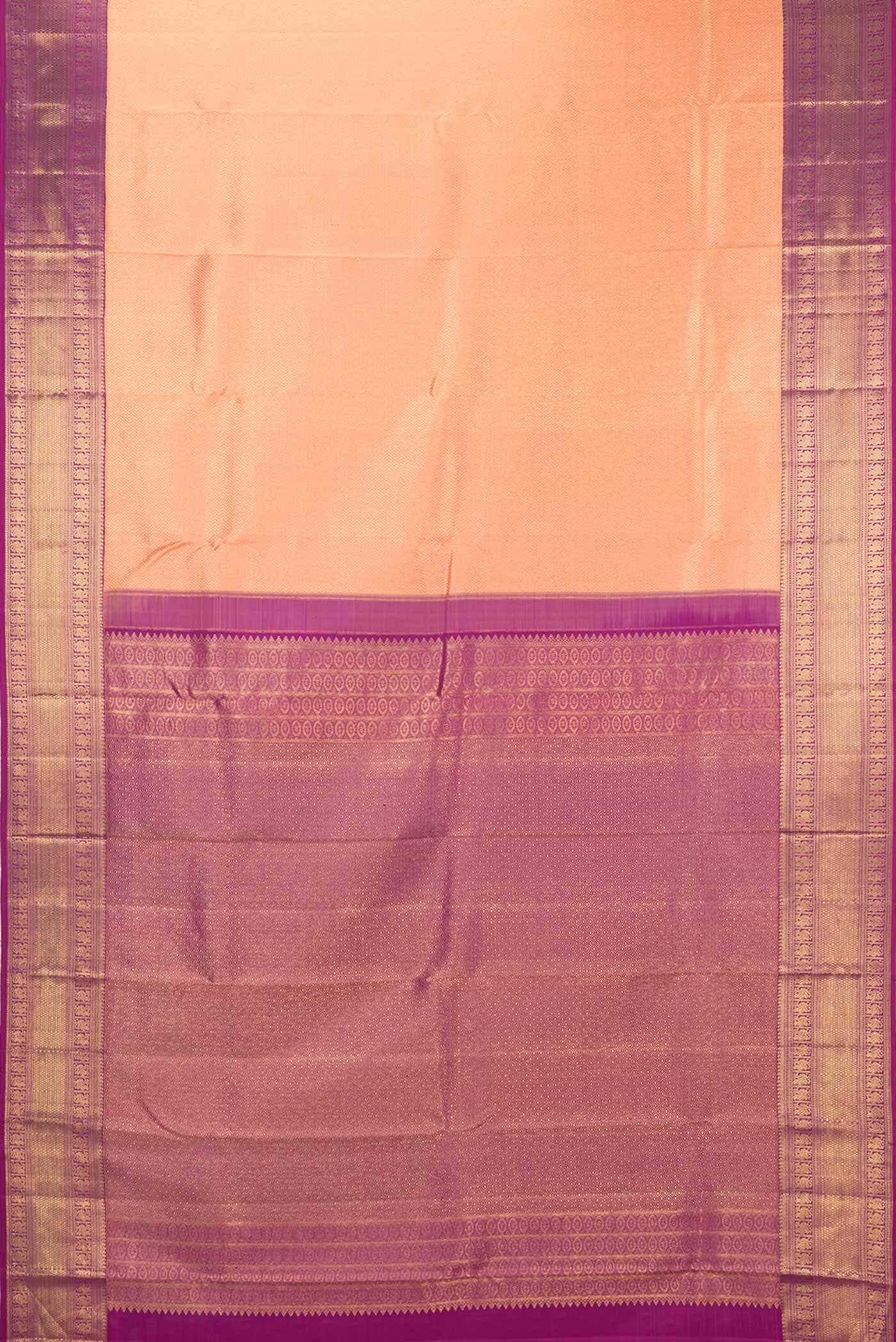 Peach Dual Tone Kanchipuram Silk Saree