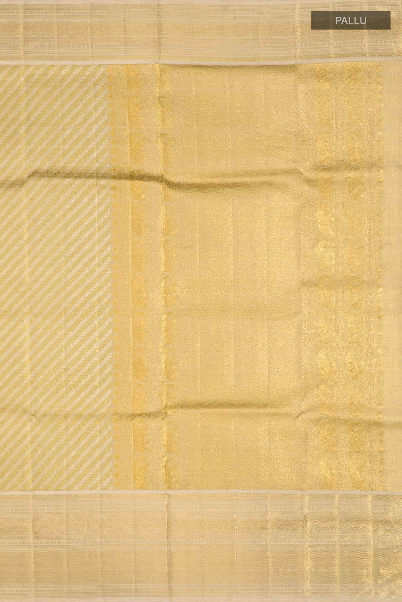 Pure Silk Pure Zari Gold Kanchipuram Tissue Saree