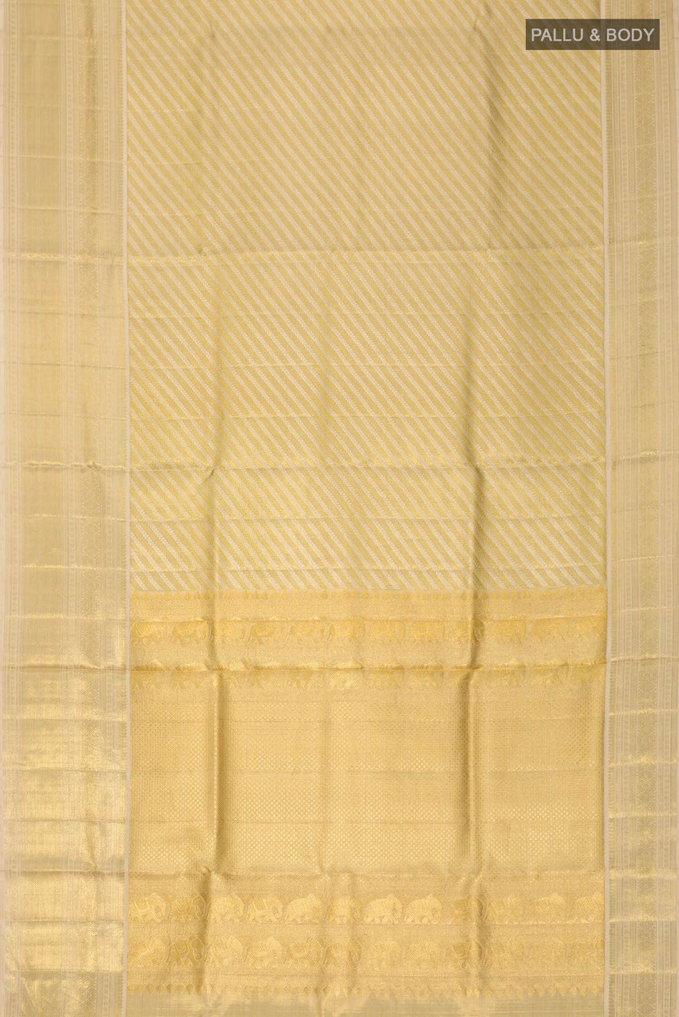Pure Silk Pure Zari Gold Kanchipuram Tissue Saree