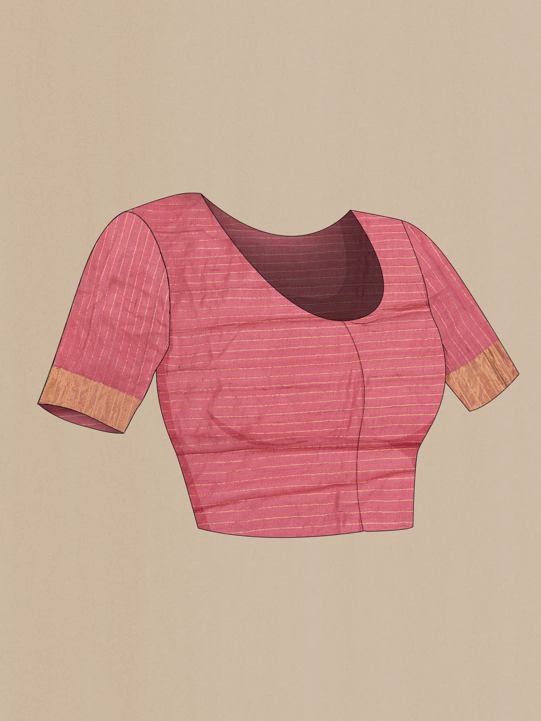 Pink Dual Tone Tussar Silk Saree