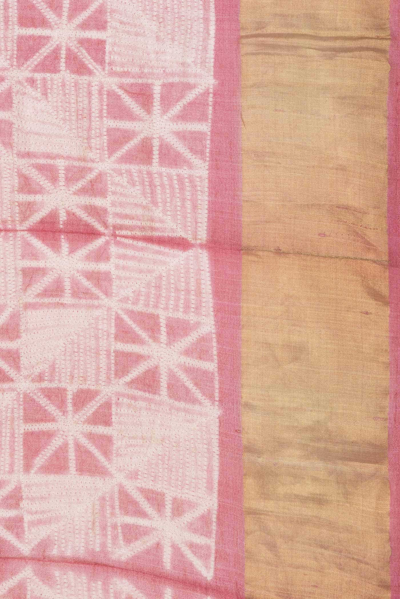 Pink Dual Tone Tussar Silk Saree