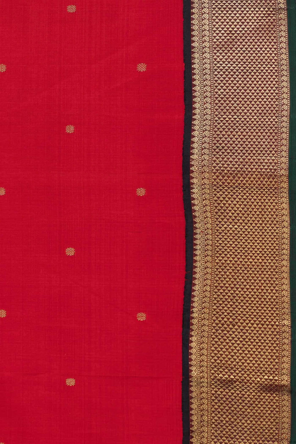Pure Silk Pure Zari Red Dual Tone Kanchipuram Saree