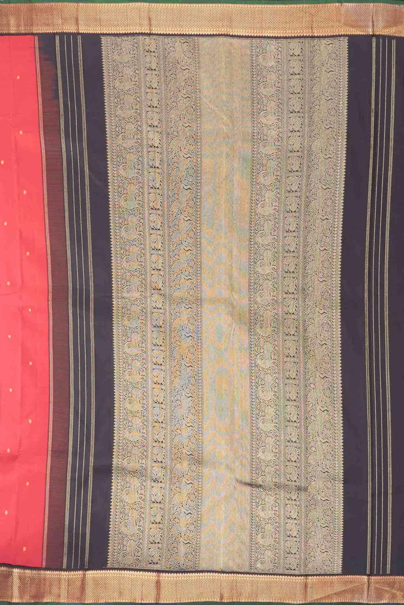Pure Silk Pure Zari Red Dual Tone Kanchipuram Saree