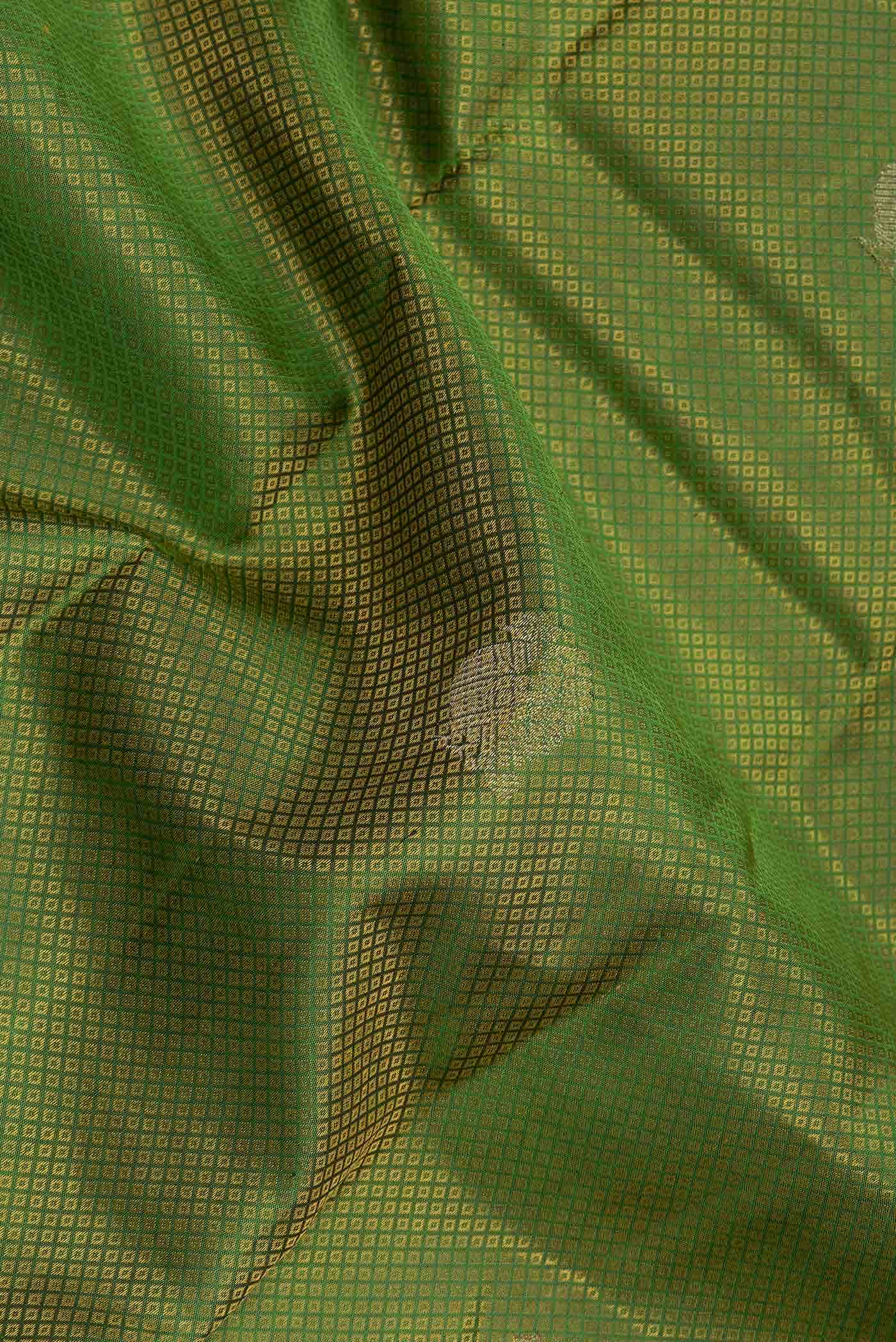 Pure Silk Pure Zari Green Dual Tone Kanchipuram Saree