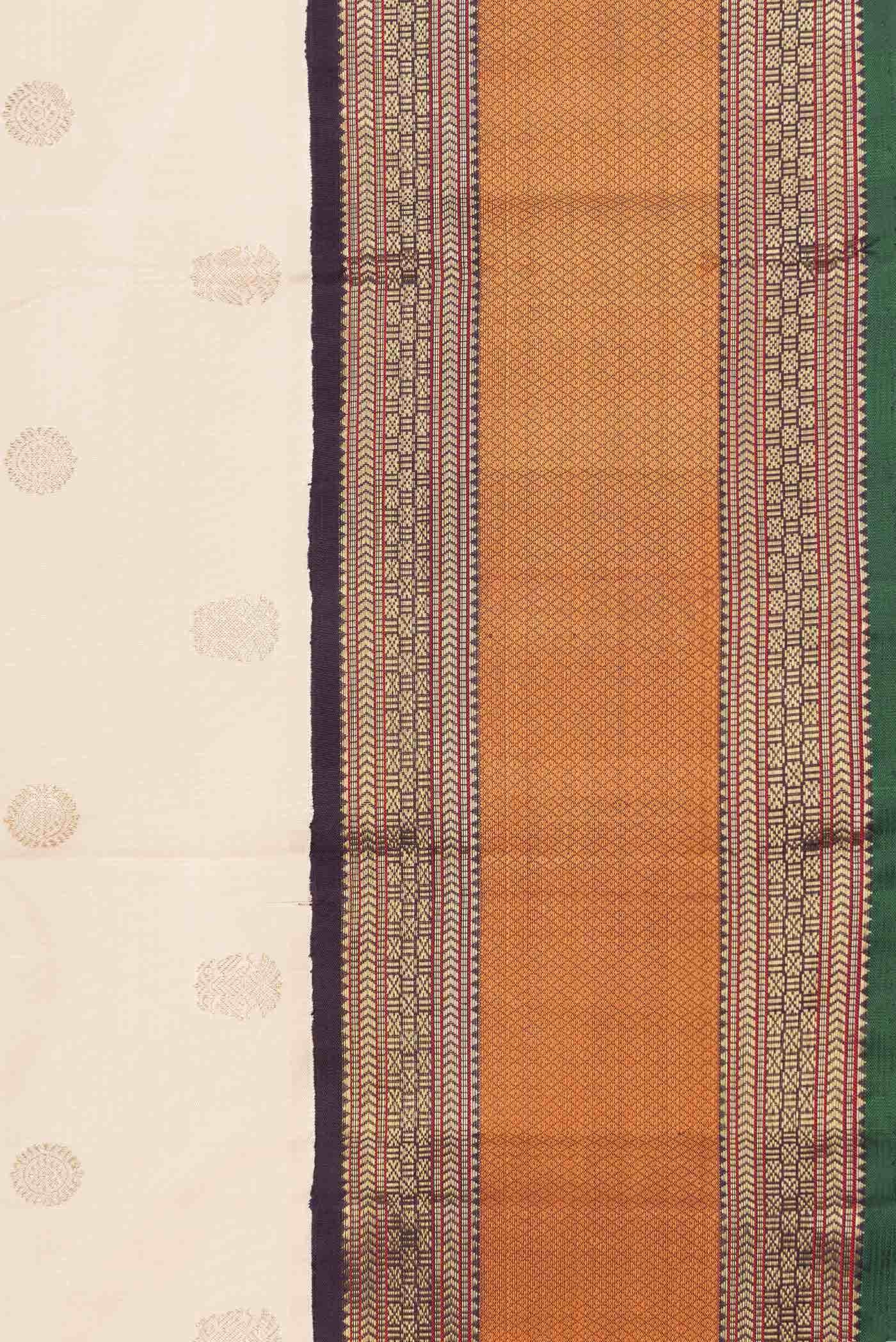 Pure Silk Pure Zari Sandal Dual Tone Kanchipuram Saree