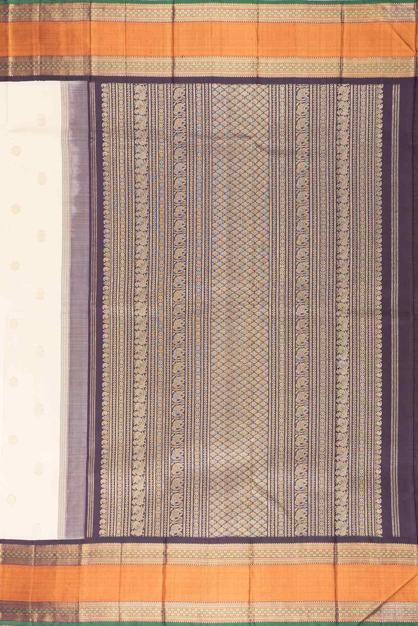 Pure Silk Pure Zari Sandal Dual Tone Kanchipuram Saree