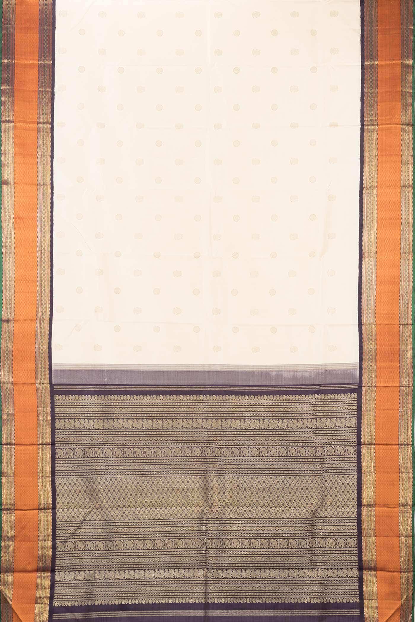 Pure Silk Pure Zari Sandal Dual Tone Kanchipuram Saree