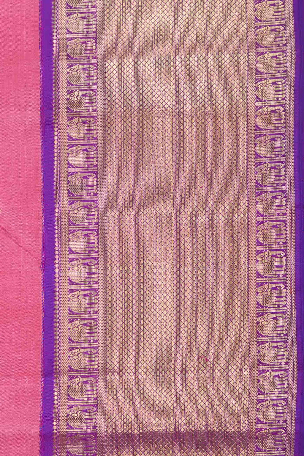 Pure Silk Pure Zari Pink Dual Tone Kanchipuram Saree