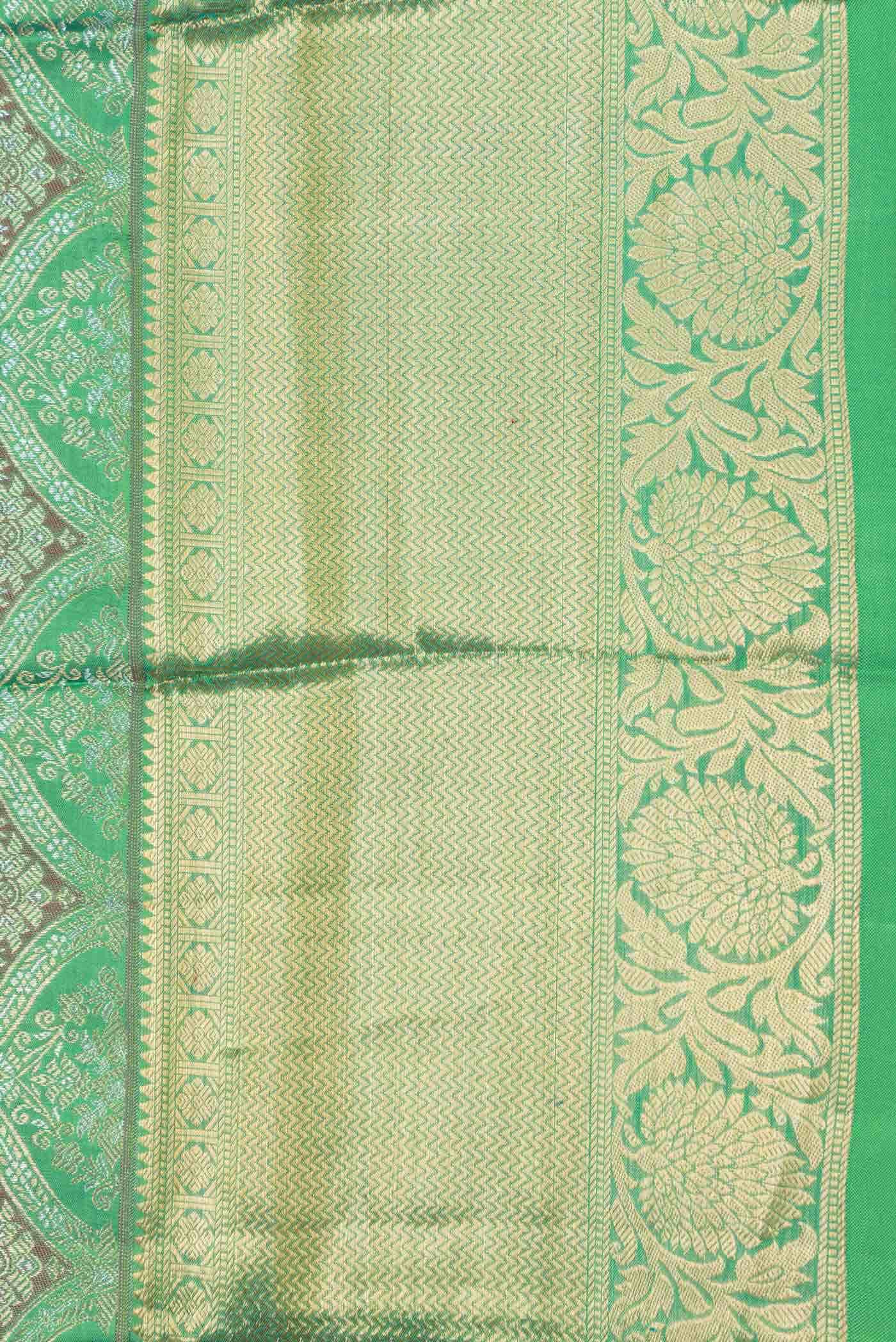 Parrot Green Dual Tone Kanchipuram Silk Saree