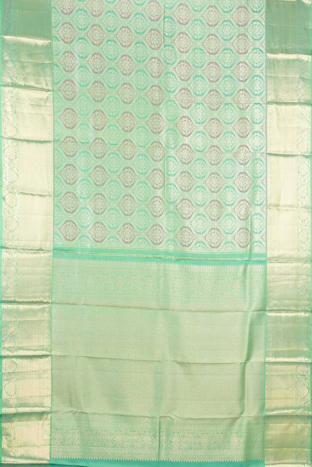 Parrot Green Dual Tone Kanchipuram Silk Saree