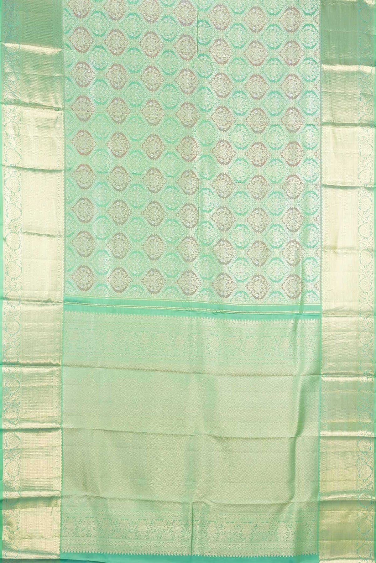 Parrot Green Dual Tone Kanchipuram Silk Saree