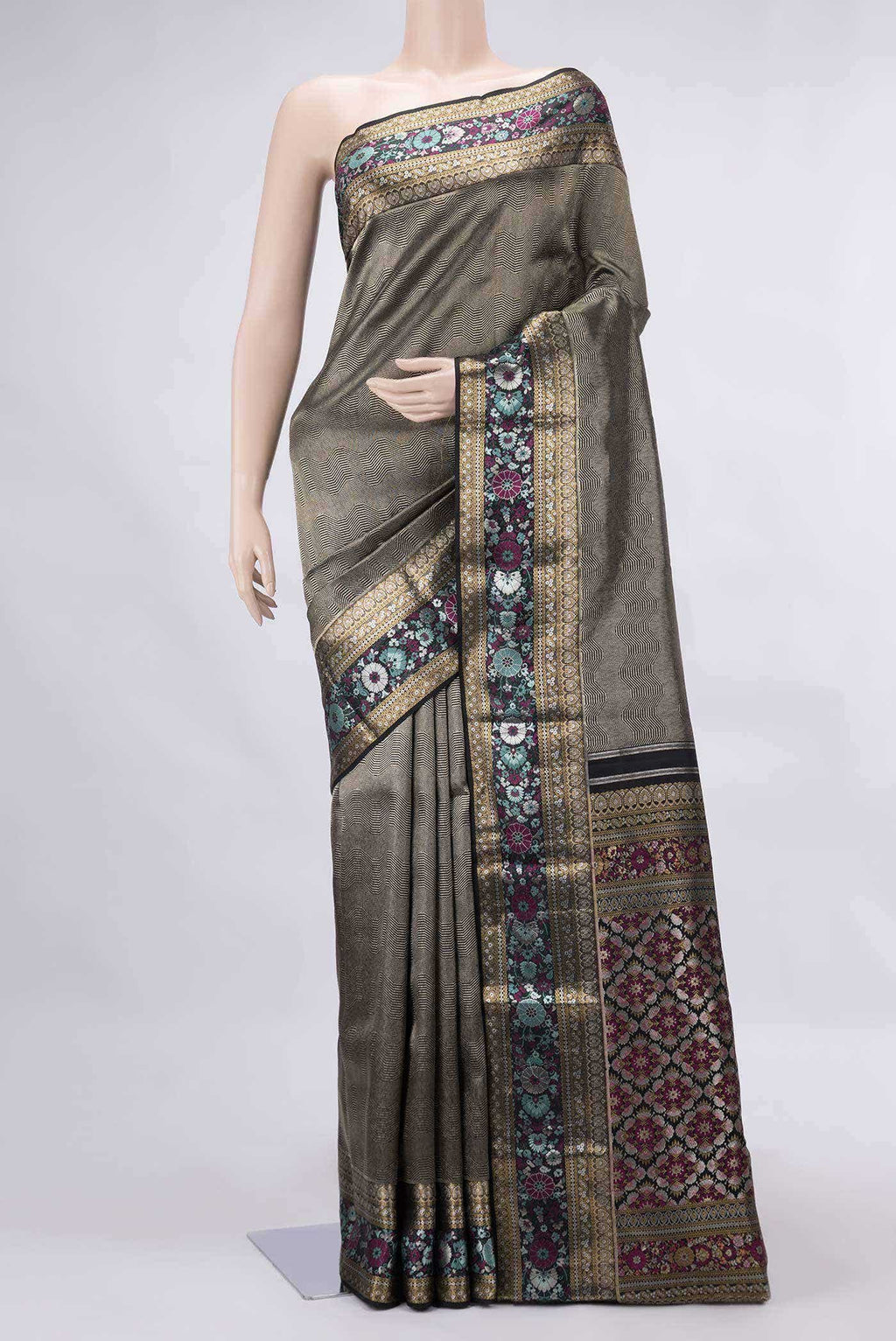 Black Kanchipuram Silk Saree