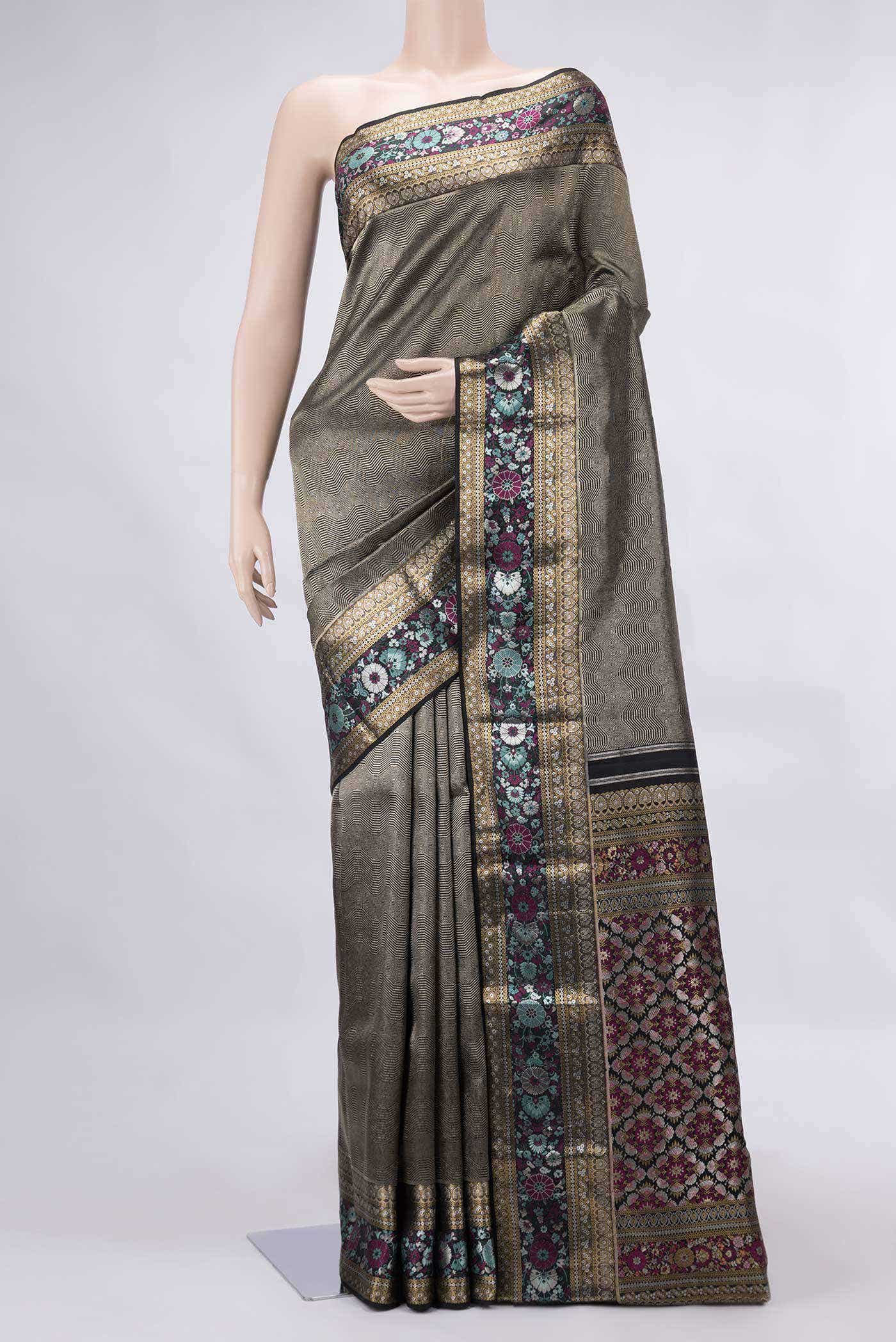 Black Kanchipuram Silk Saree