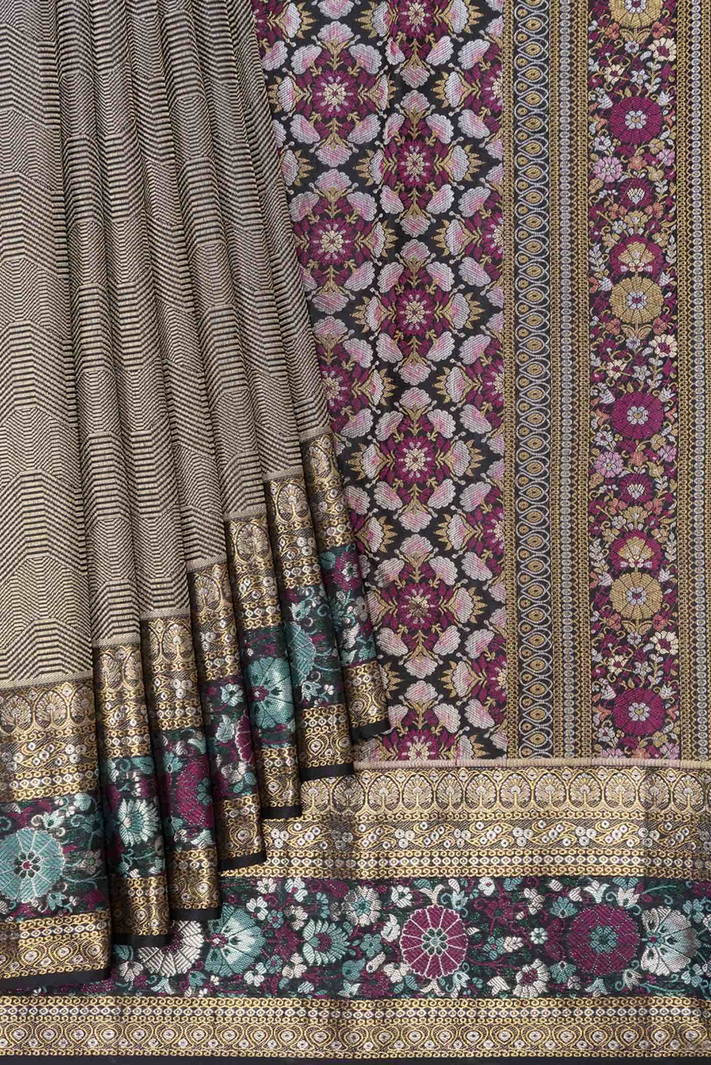 Black Kanchipuram Silk Saree