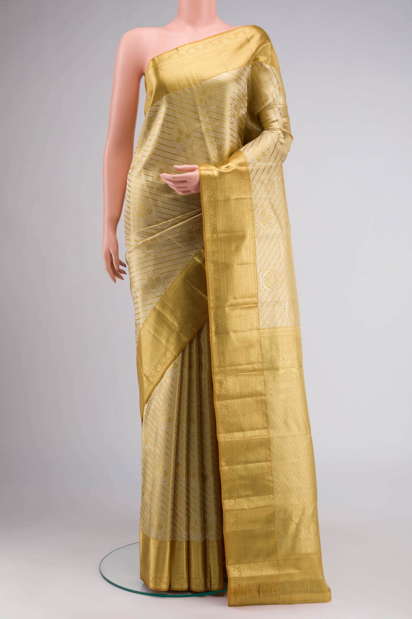 Gold Kanchipuram Tissue Silk Saree