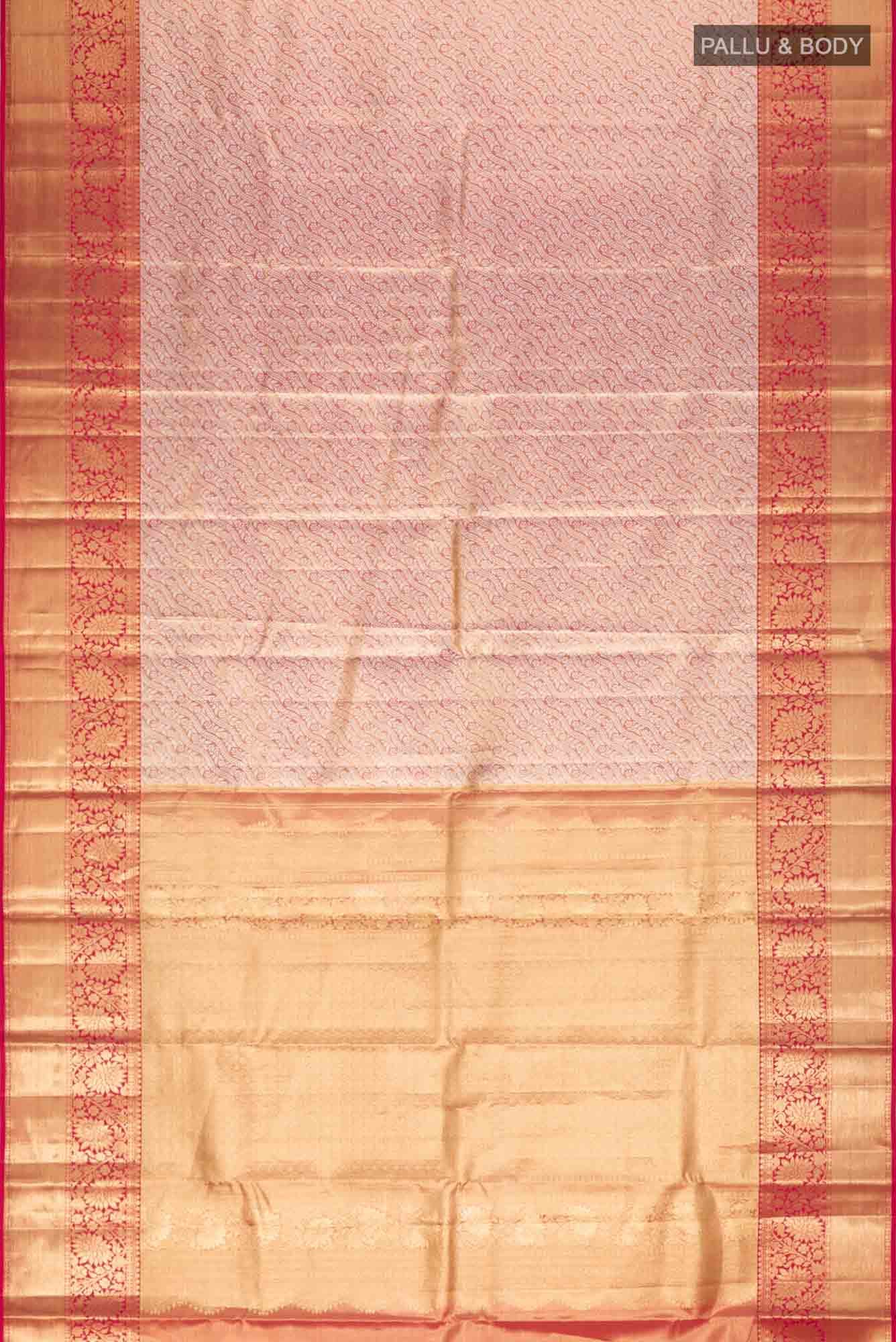 Gold with Red Dual Tone Kanchipuram Tissue Silk Saree