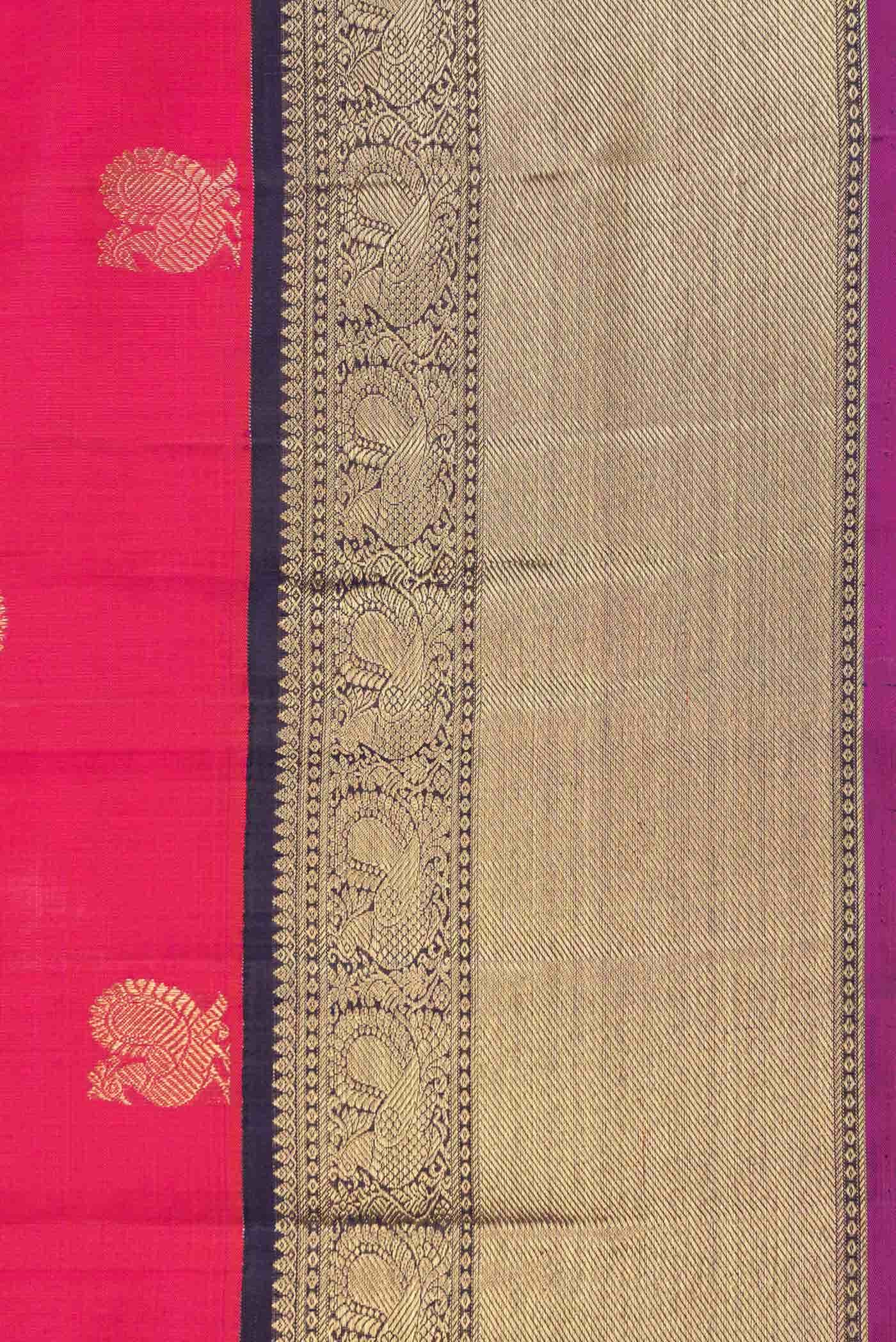 Pure Silk Pure Zari Pink Dual Tone Kanjivaram Saree