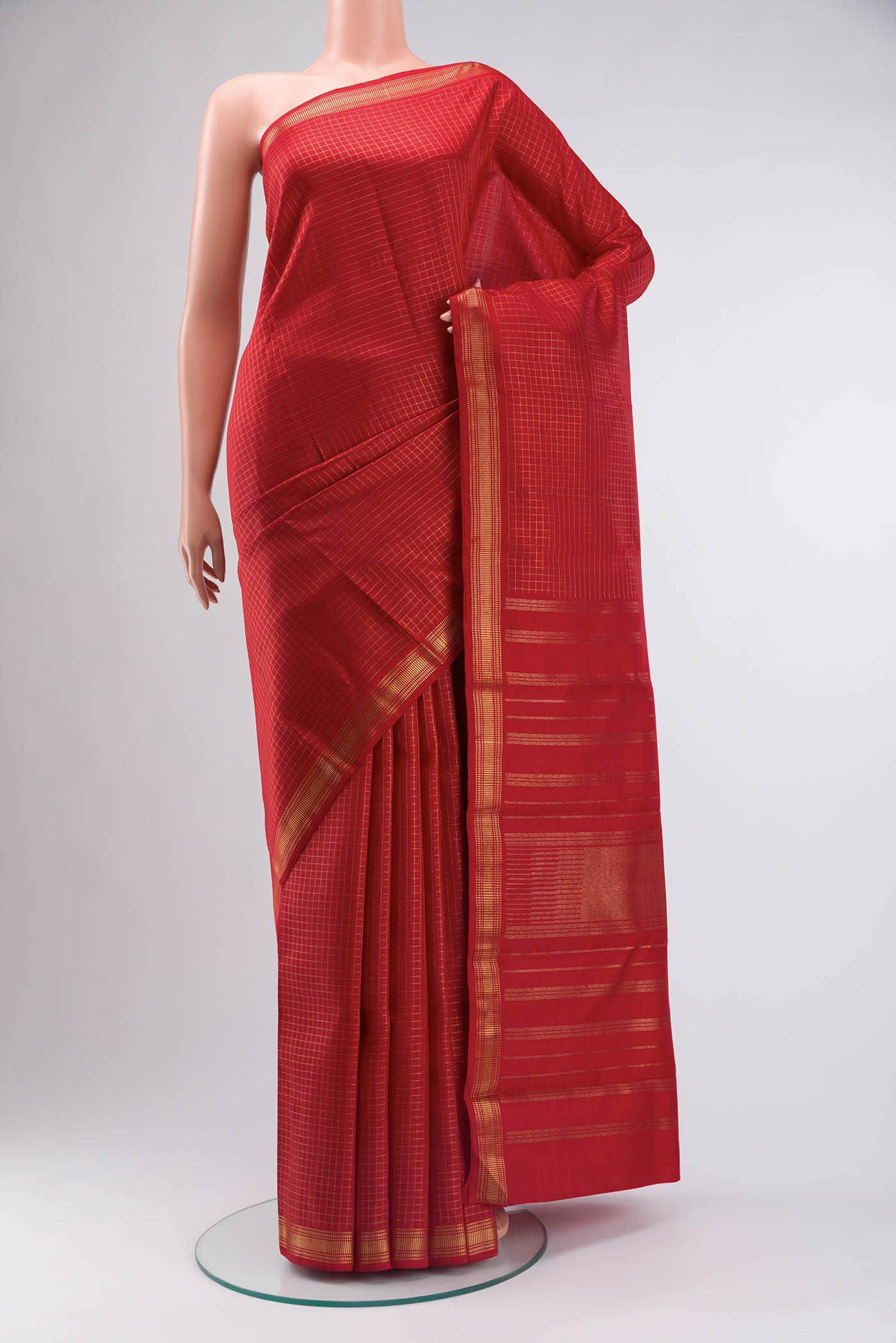 Pure Silk Pure Zari Red Kanchipuram Saree