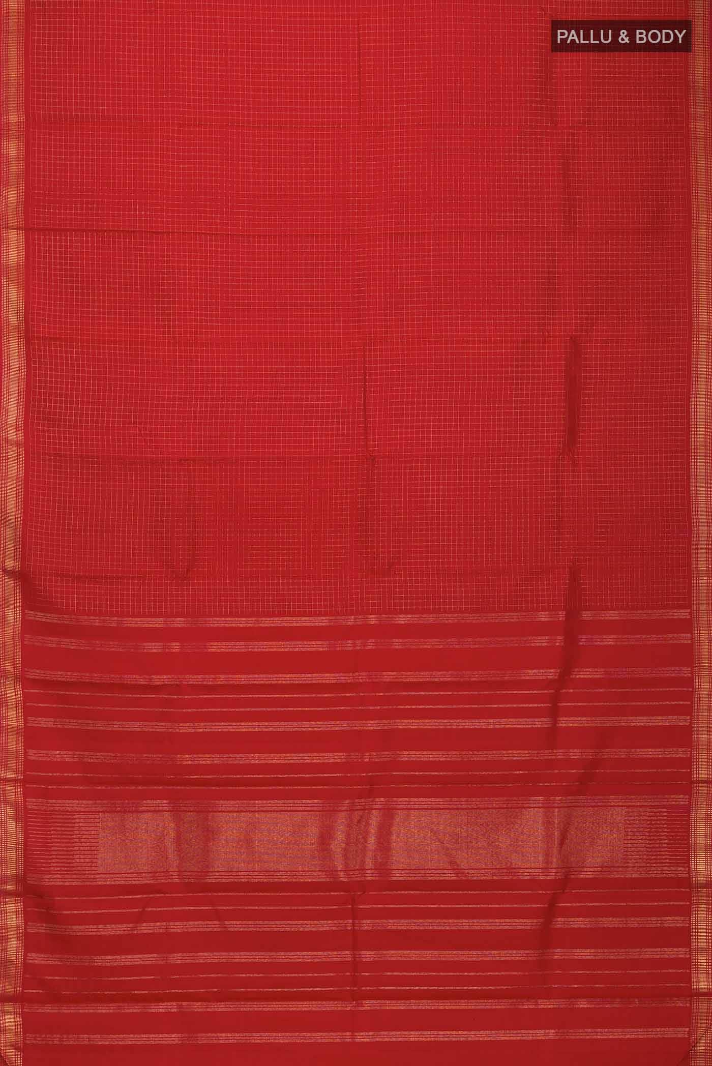 Pure Silk Pure Zari Red Kanchipuram Saree