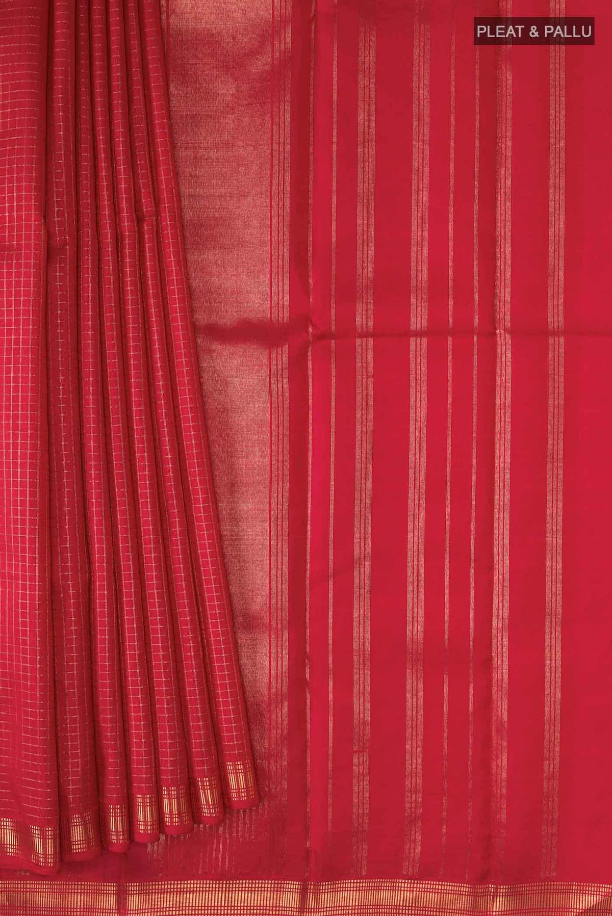 Pure Silk Pure Zari Red Kanchipuram Saree