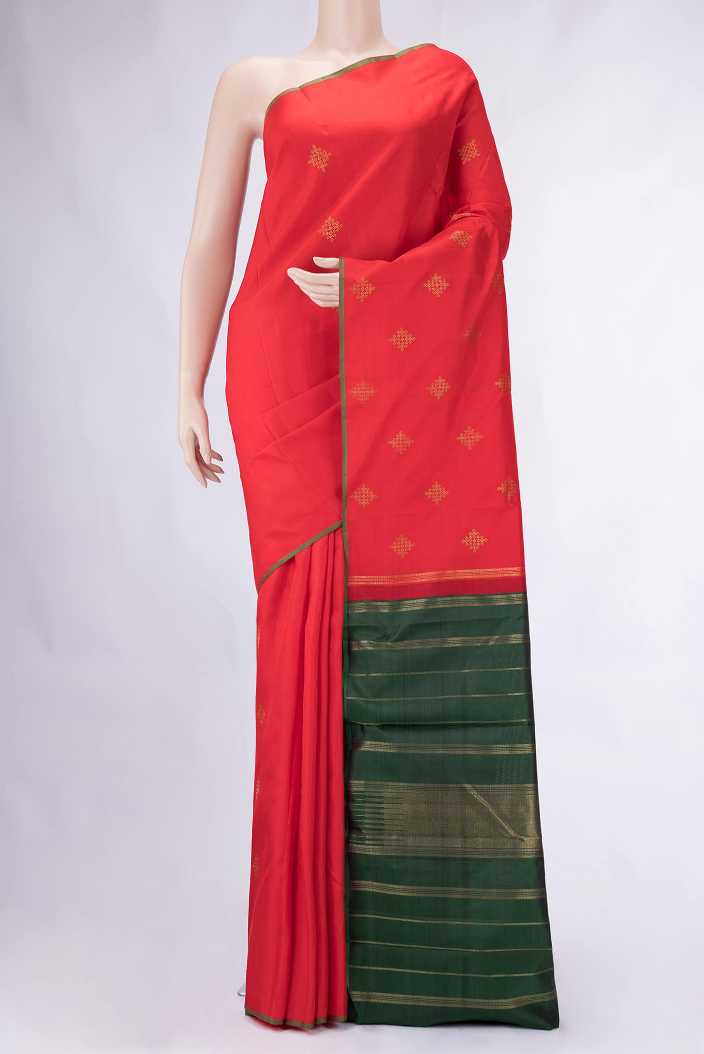 Pure Silk Pure Zari Red Kanchipuram Saree