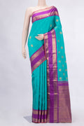 Pure Silk Pure Zari Sky Blue Dual Tone Kanchipuram Saree