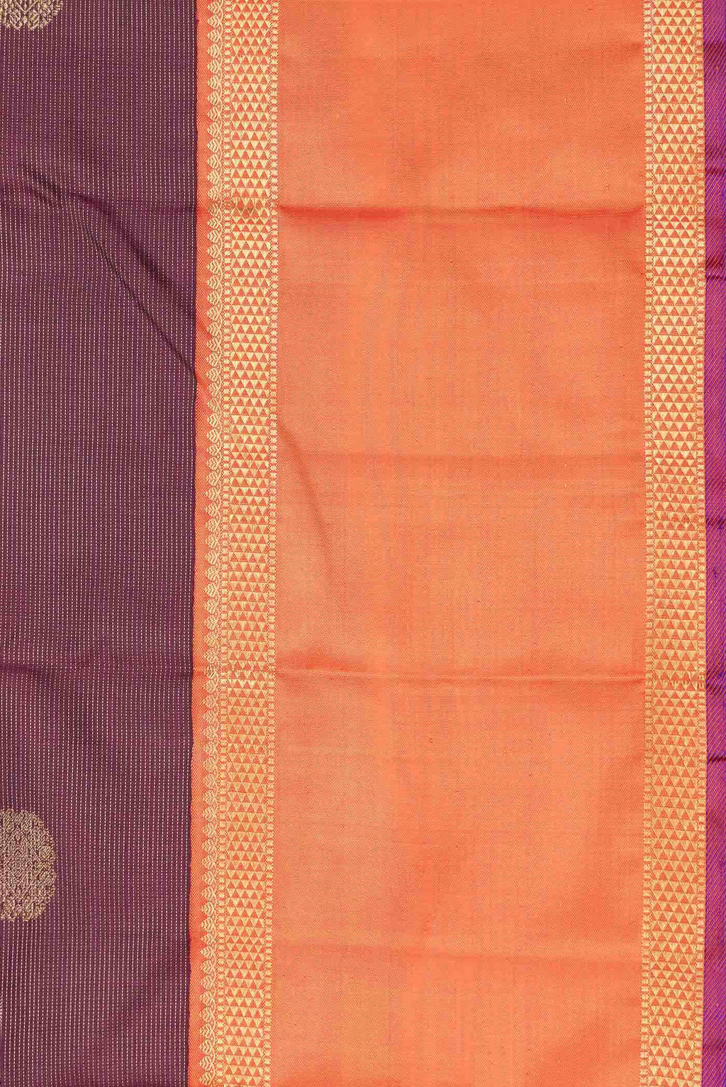 Pure Silk Pure Zari Burgundy Dual Tone Kanchipuram Saree
