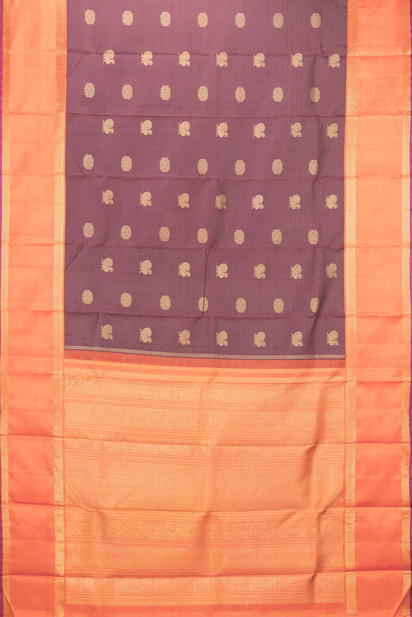 Pure Silk Pure Zari Burgundy Dual Tone Kanchipuram Saree