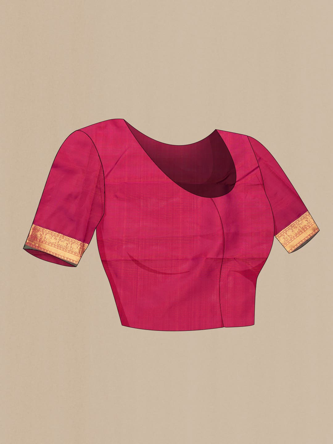 Pure Silk Pure Zari Dark Pink Dual Tone Kanchipuram Saree