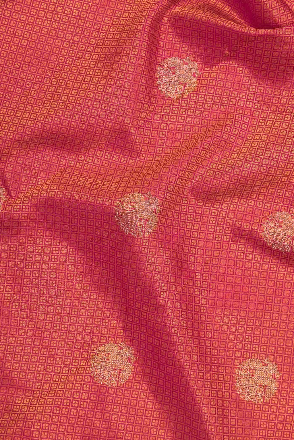 Pure Silk Pure Zari Dark Pink Dual Tone Kanchipuram Saree