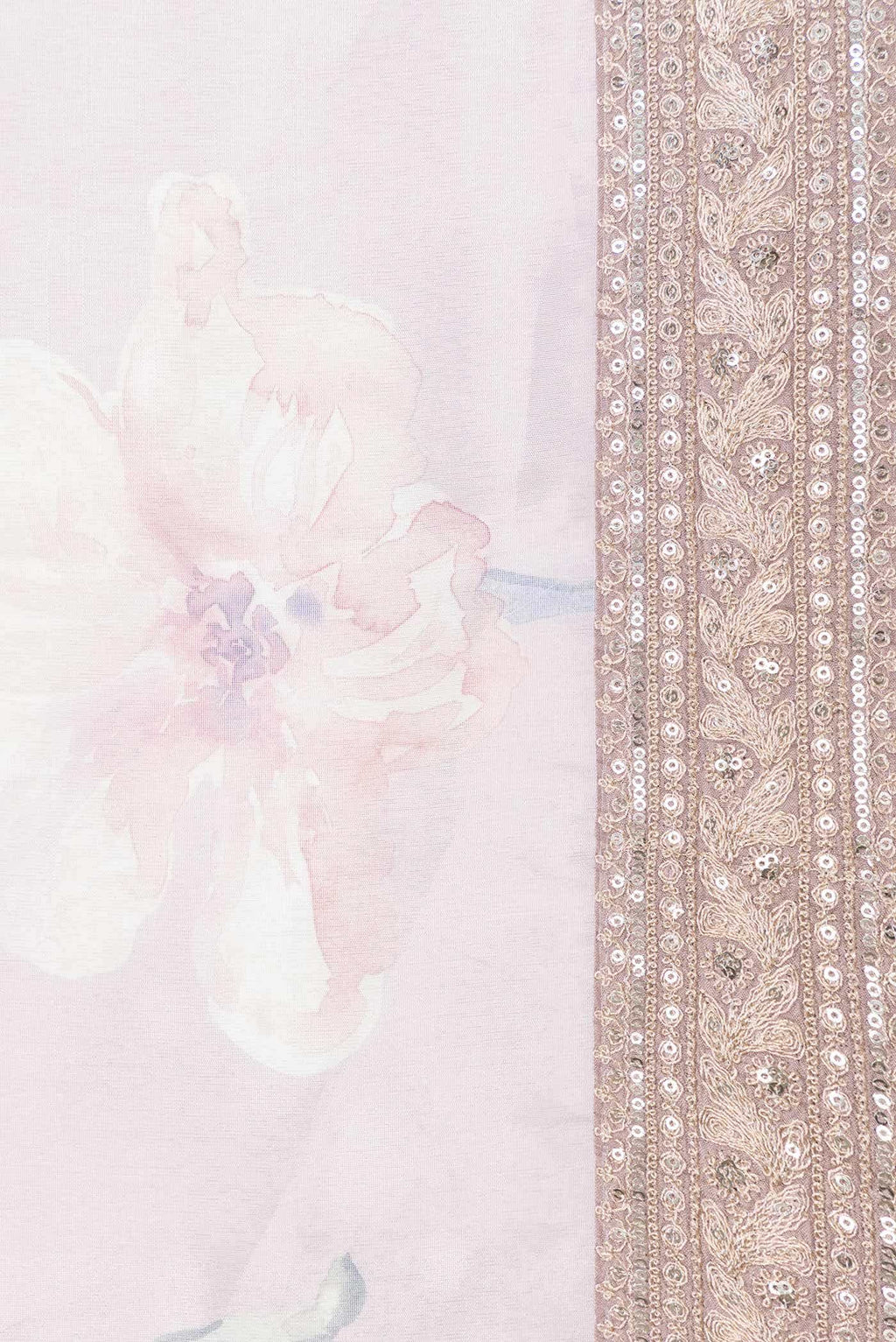 Rose Gold Dual Tone Organza Silk Saree