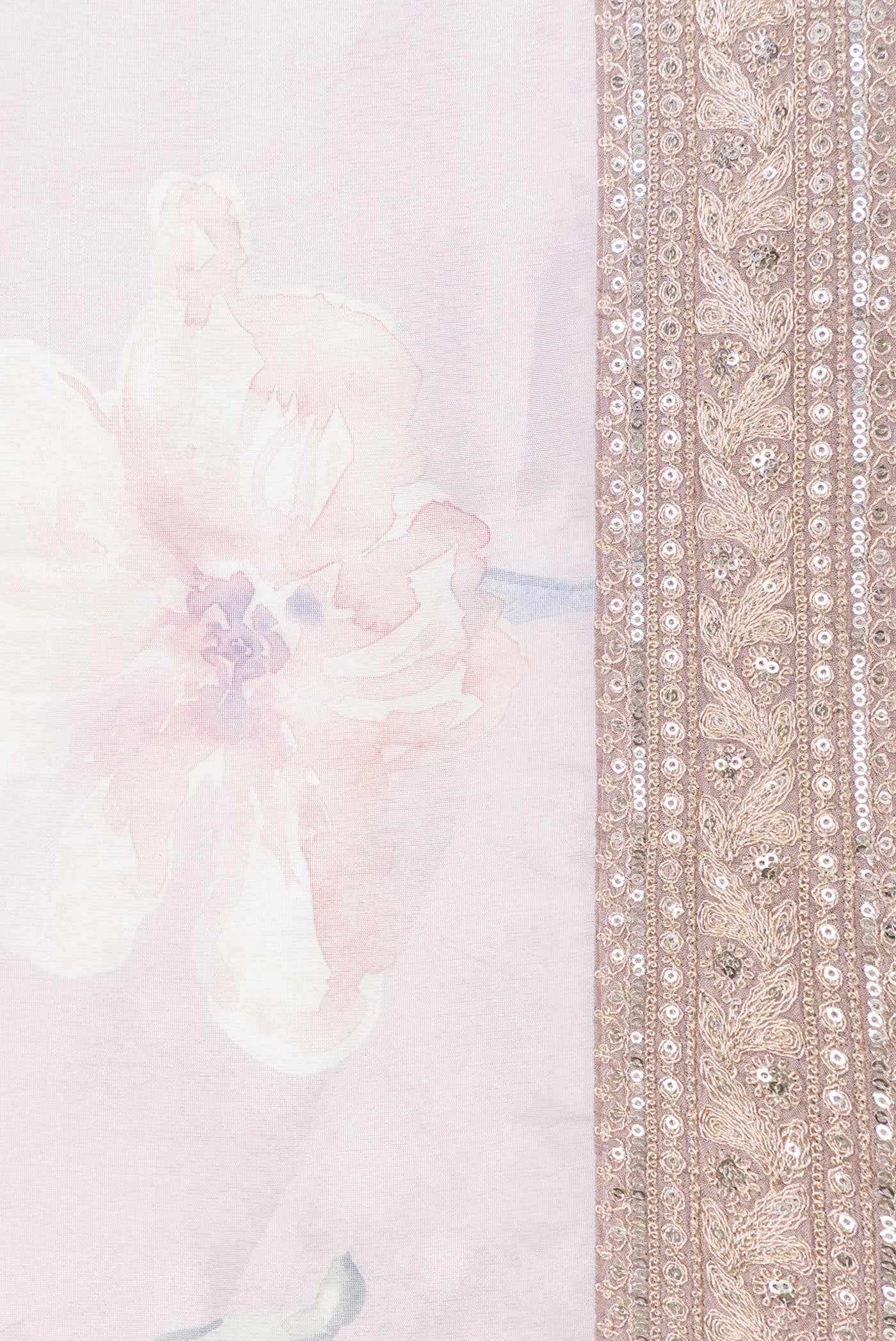 Rose Gold Dual Tone Organza Silk Saree