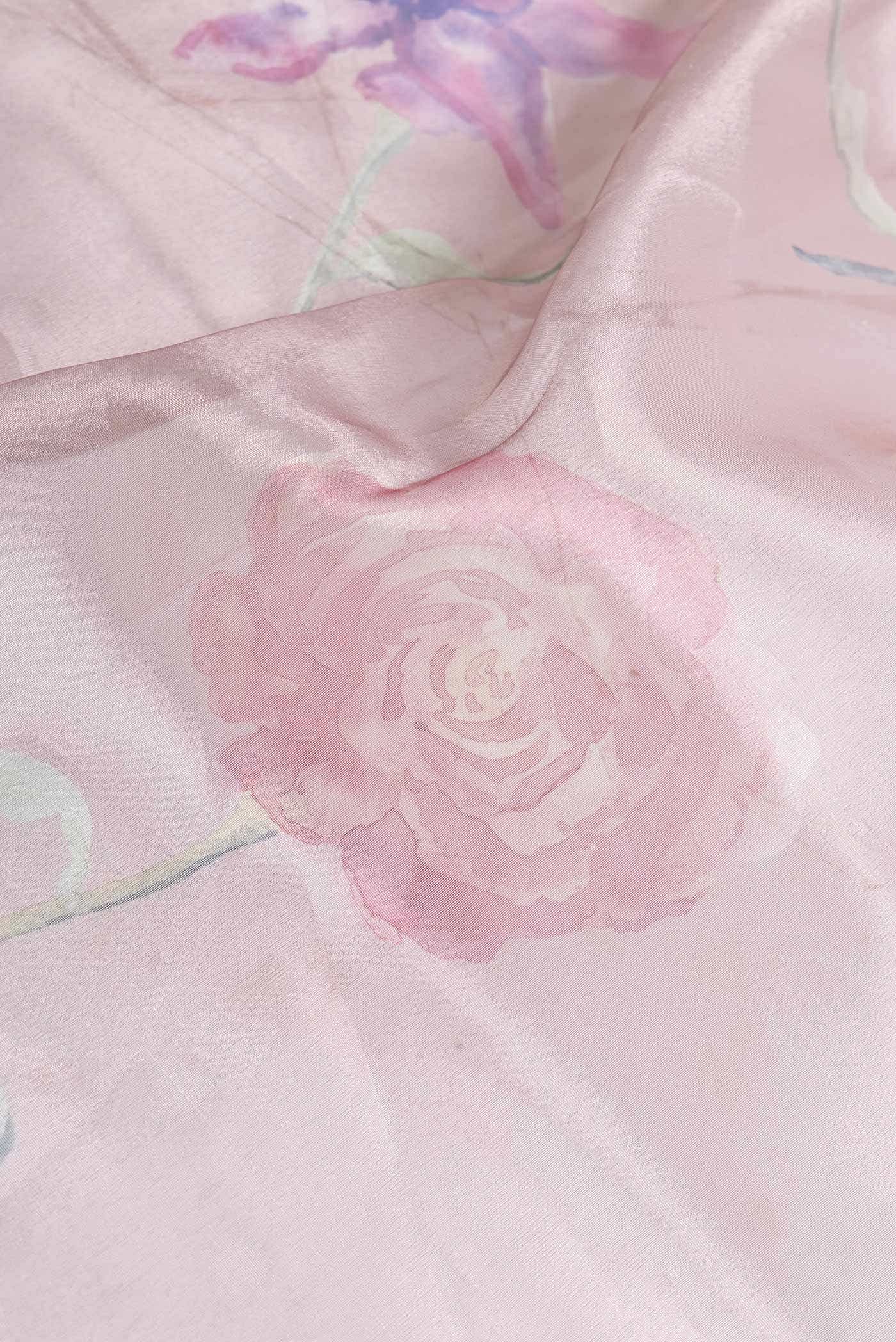Rose Gold Dual Tone Organza Silk Saree