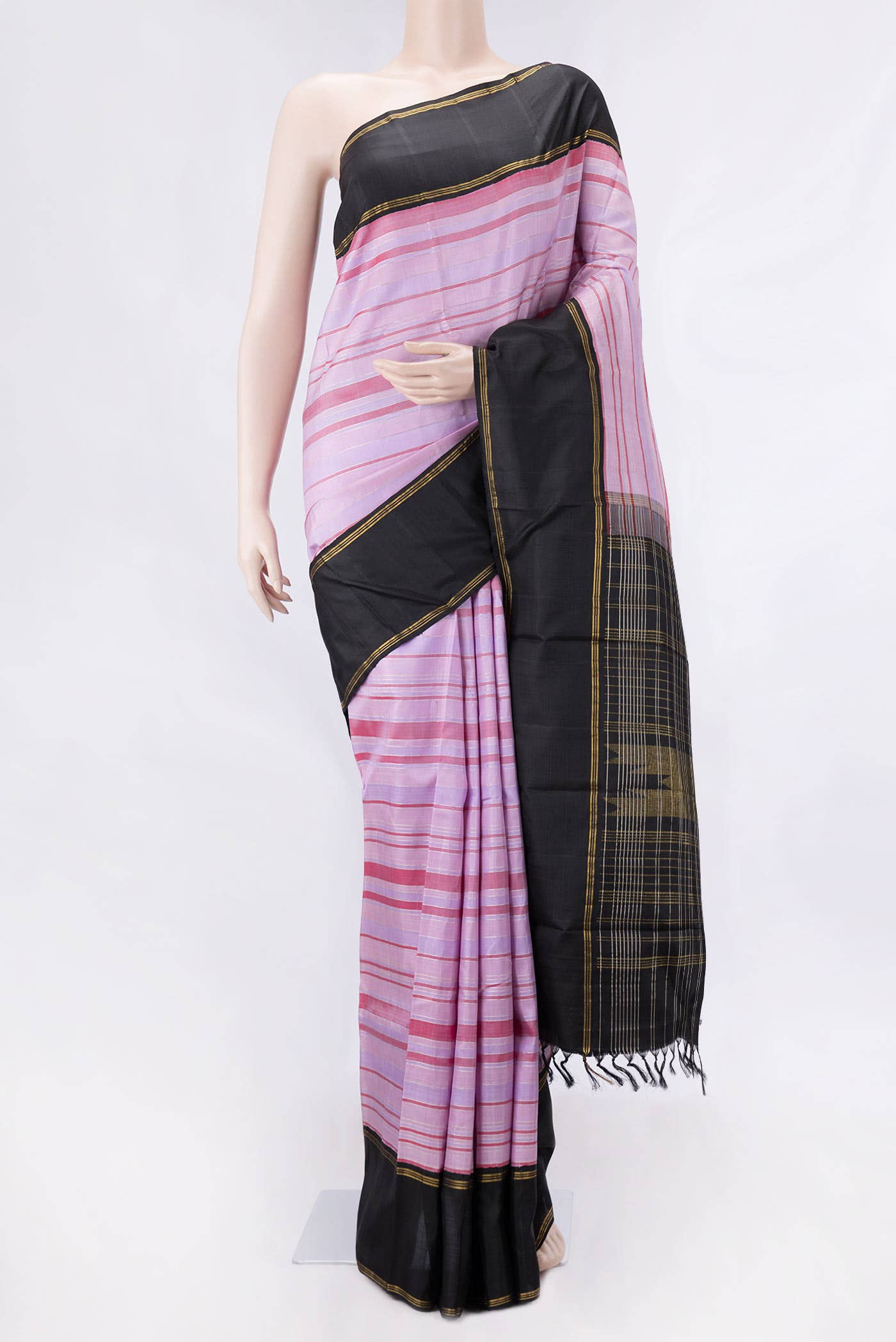 Pure Silk Pure Zari Lavender Dual Tone Kanchipuram Saree