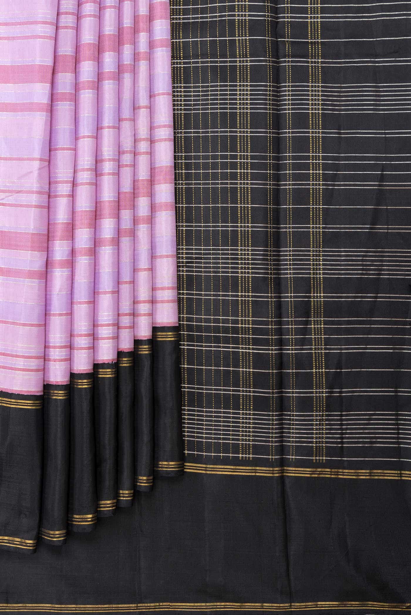 Pure Silk Pure Zari Lavender Dual Tone Kanchipuram Saree