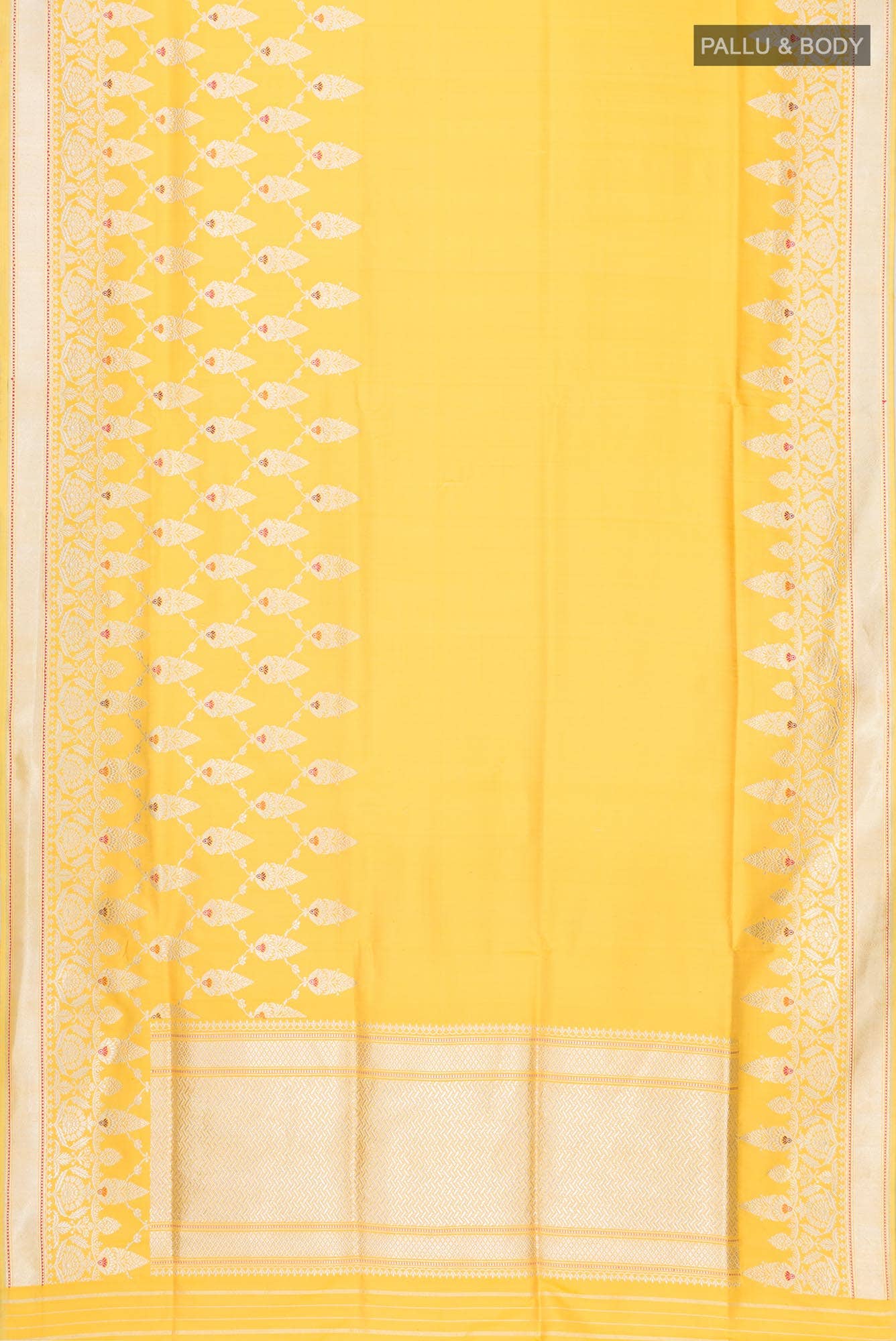 Pure Silk Pure Zari Yellow Banarasi Saree