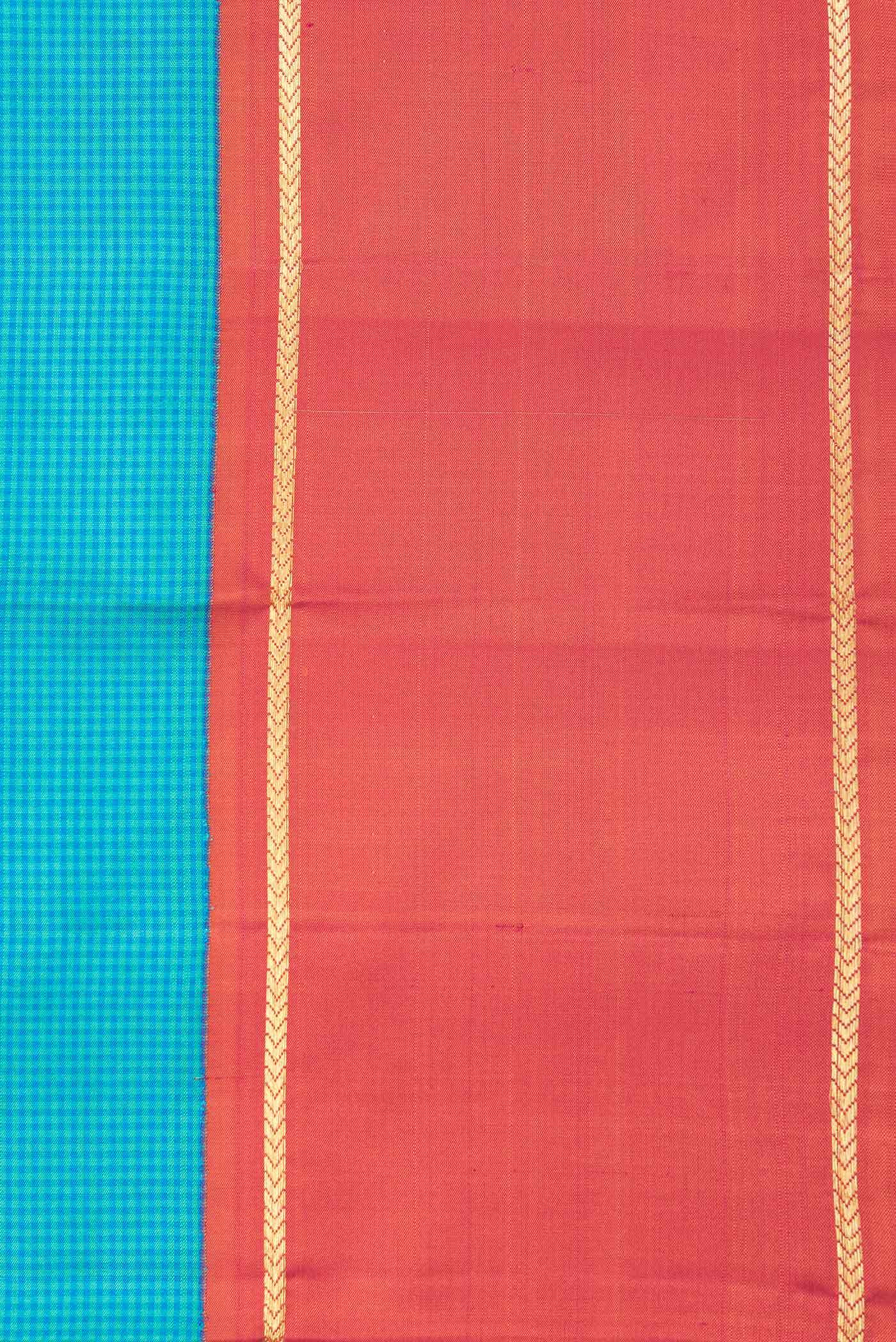 Pure Silk Pure Zari Sky Blue Dual Tone Kanchipuram Saree