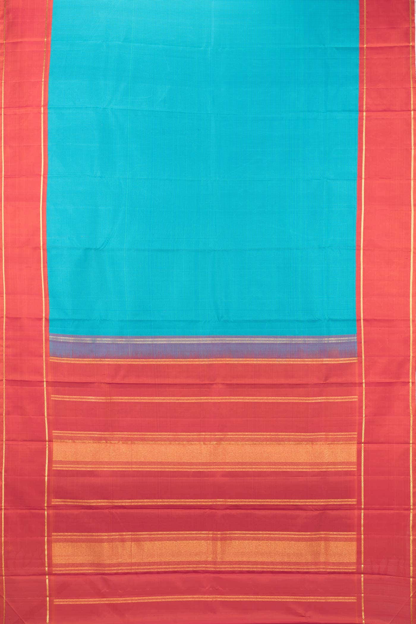 Pure Silk Pure Zari Sky Blue Dual Tone Kanchipuram Saree