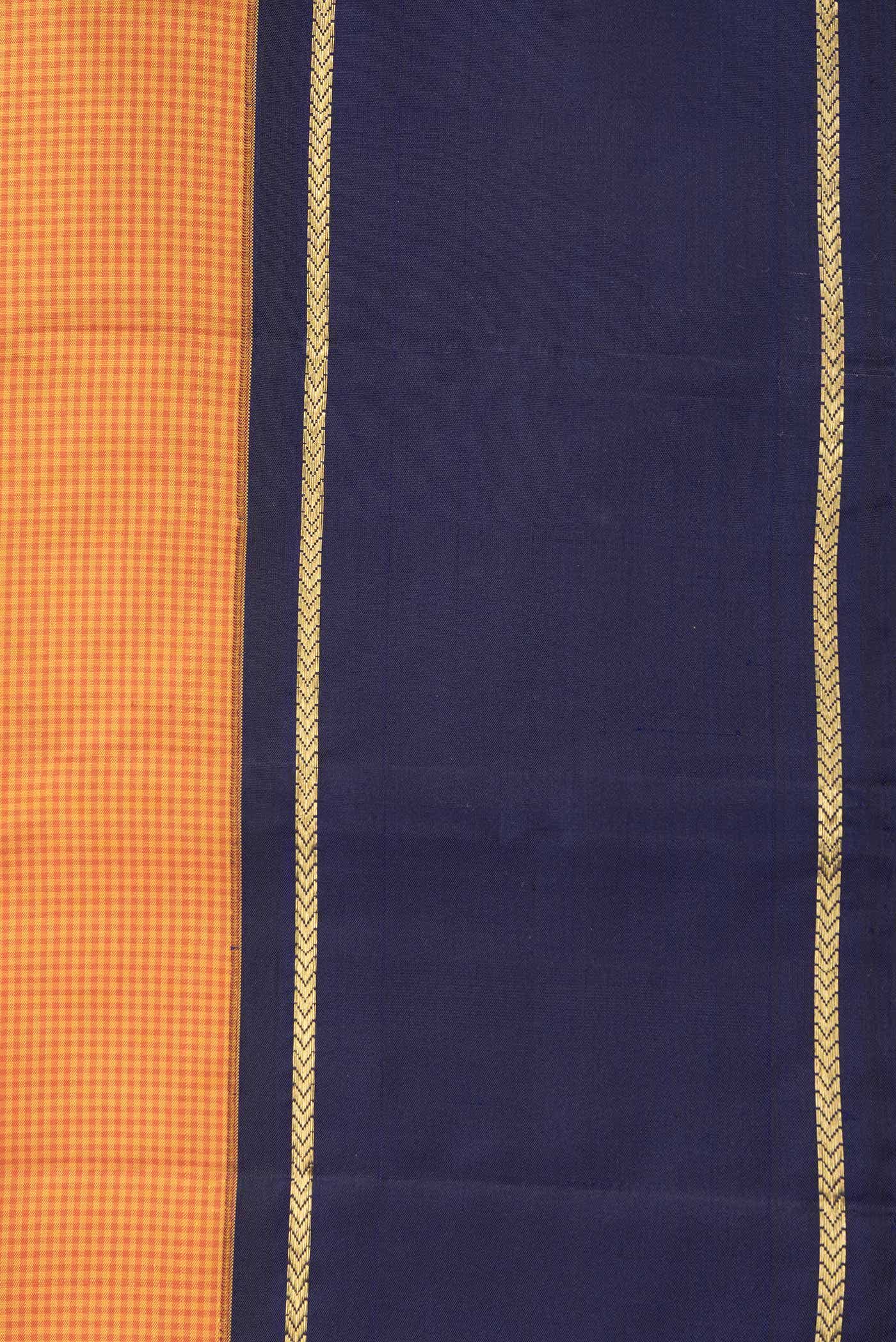 Pure Silk Pure Zari Mustard Dual Tone Kanchipuram Saree
