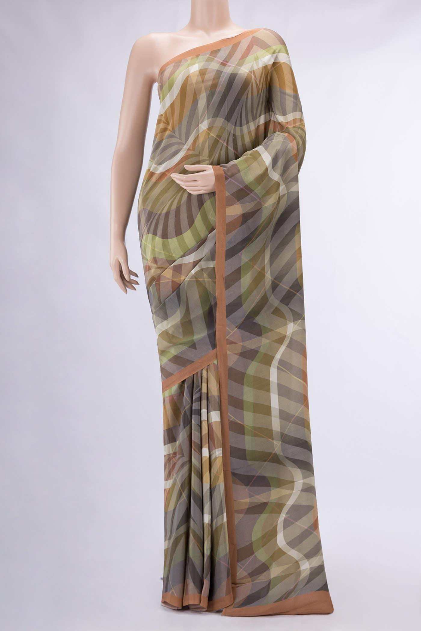 Multi Mysore Crepe Saree