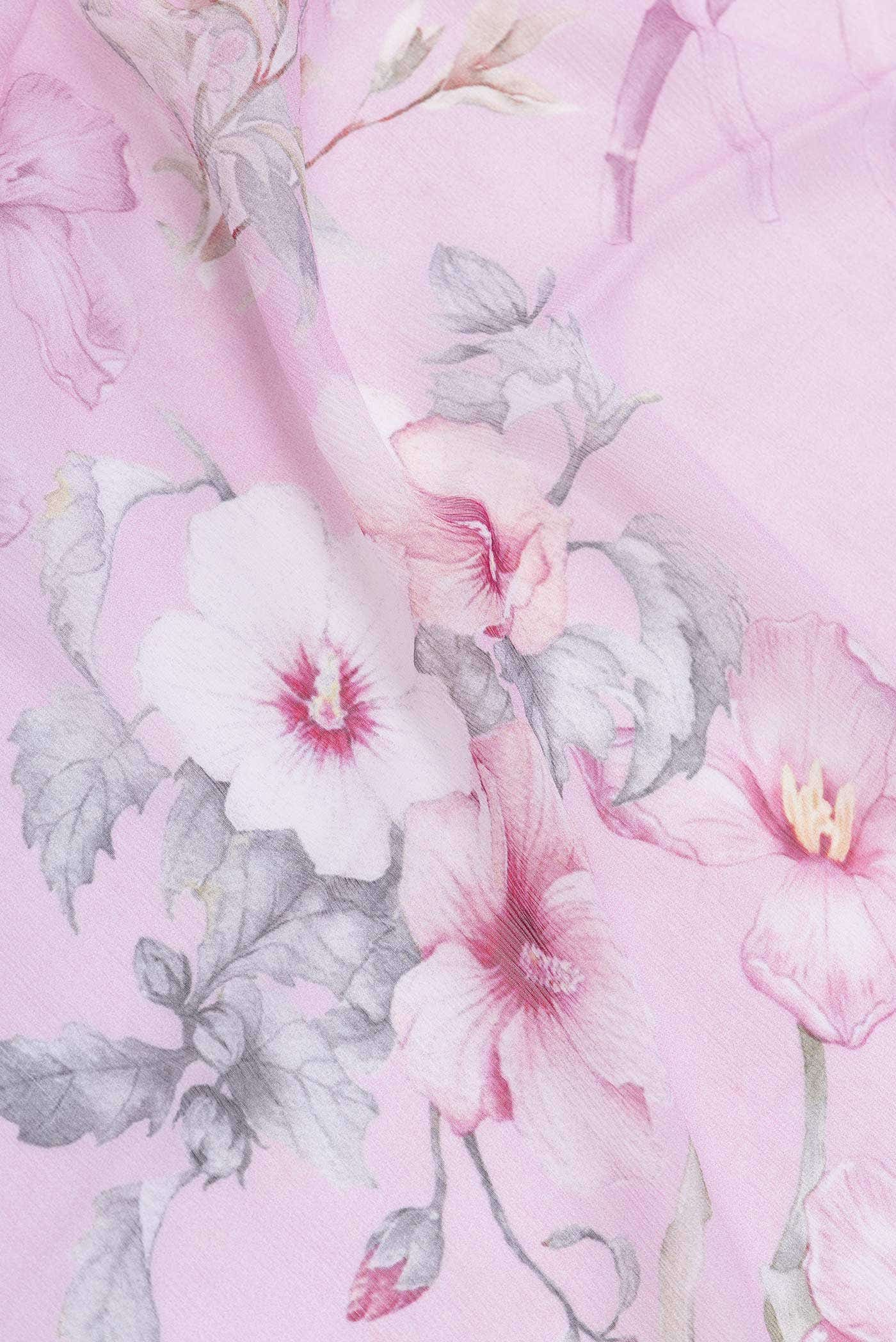 Pink Dual Tone Mysore Chiffon Saree