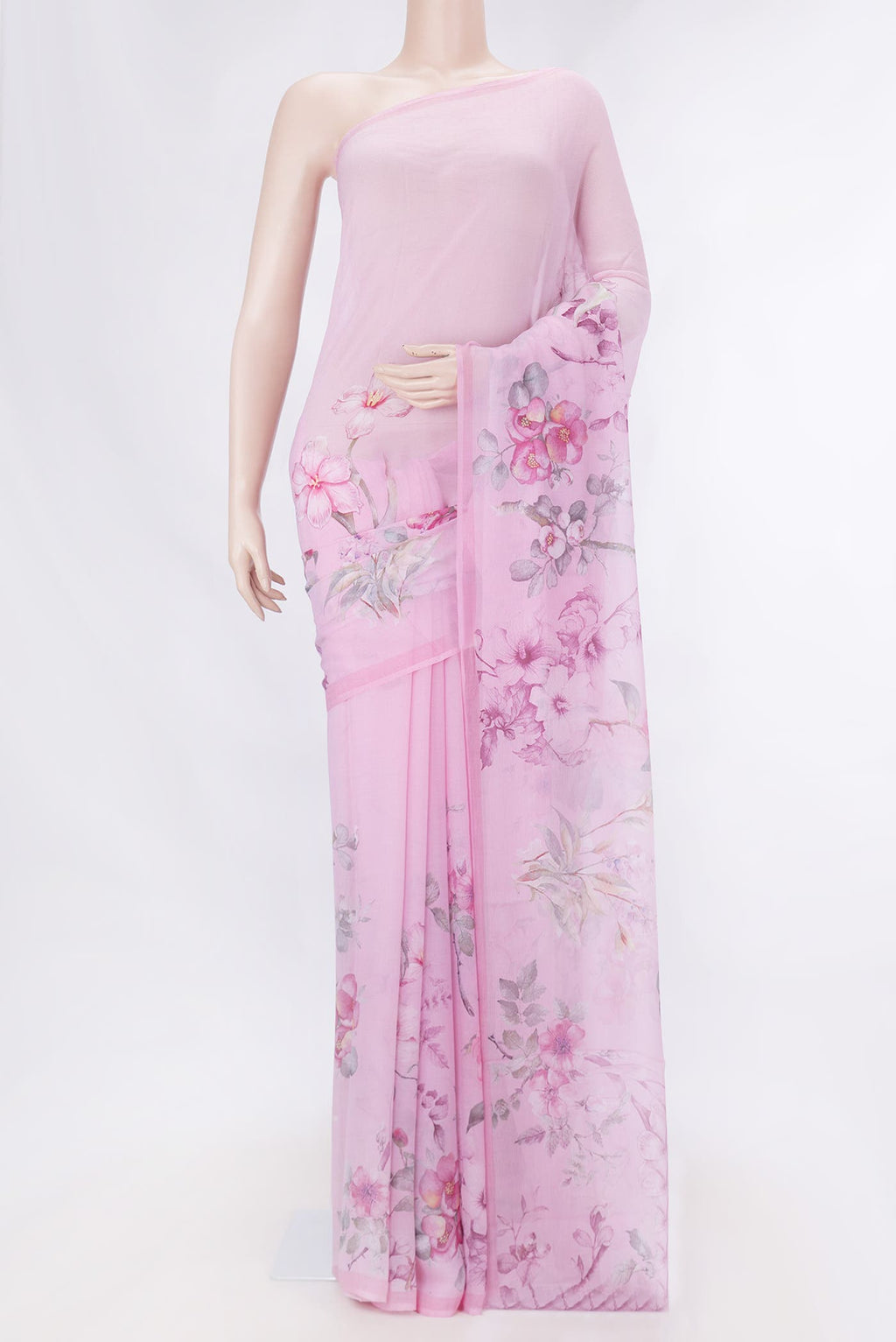 Pink Dual Tone Mysore Chiffon Saree