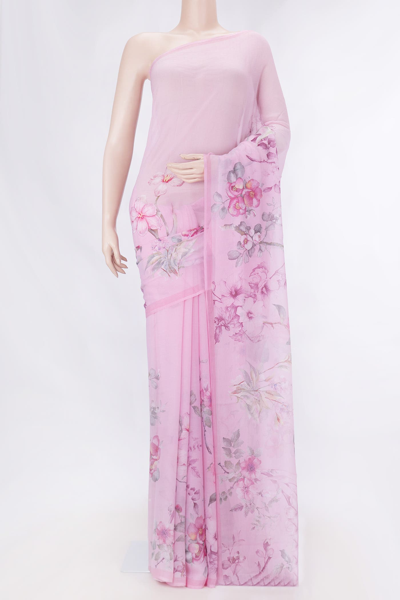 Pink Dual Tone Mysore Chiffon Saree